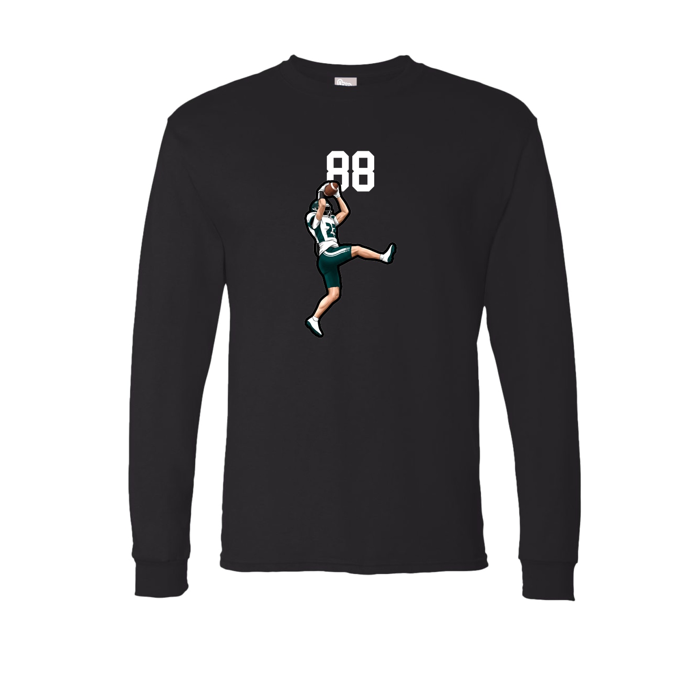 Long Sleeve Tee — Number Top in Black