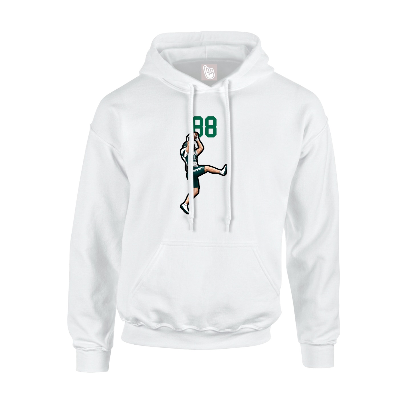 Youth Hoodie — Number Top in White