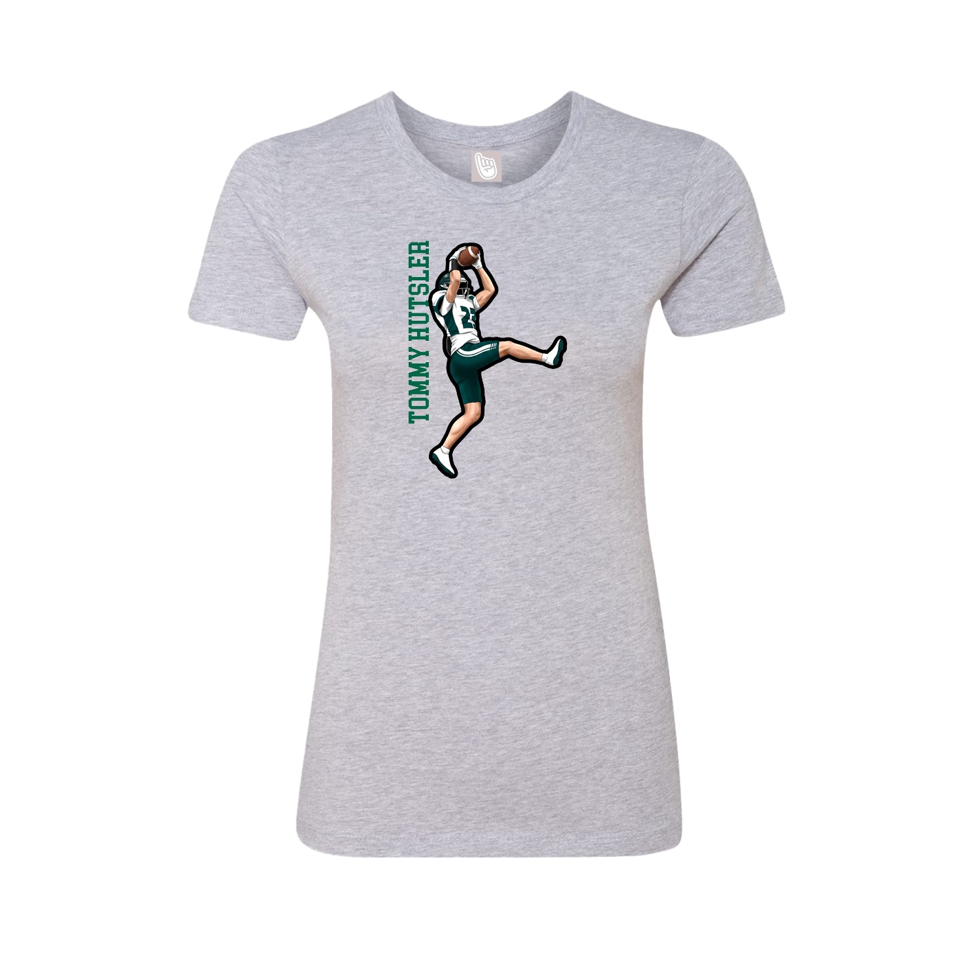 Womens Tee — Name Vertical in Grey