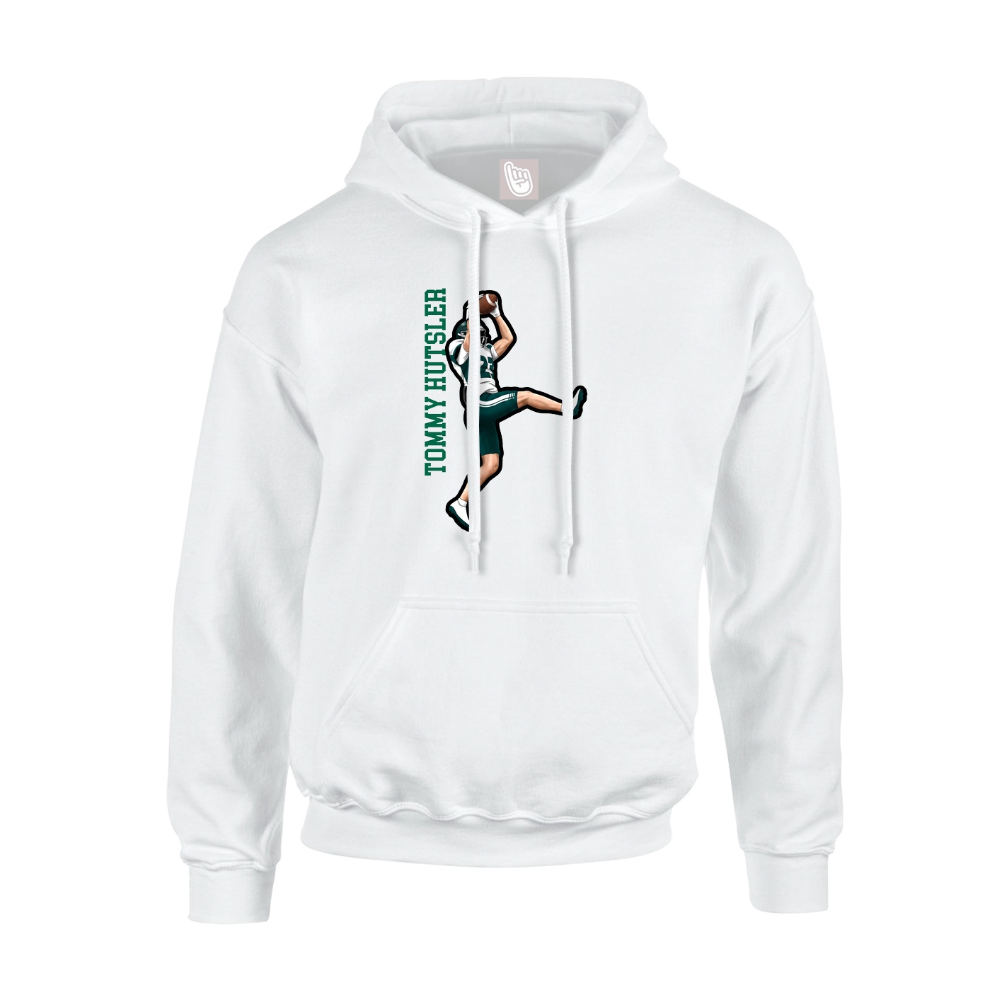 Youth Hoodie — Name Vertical in White
