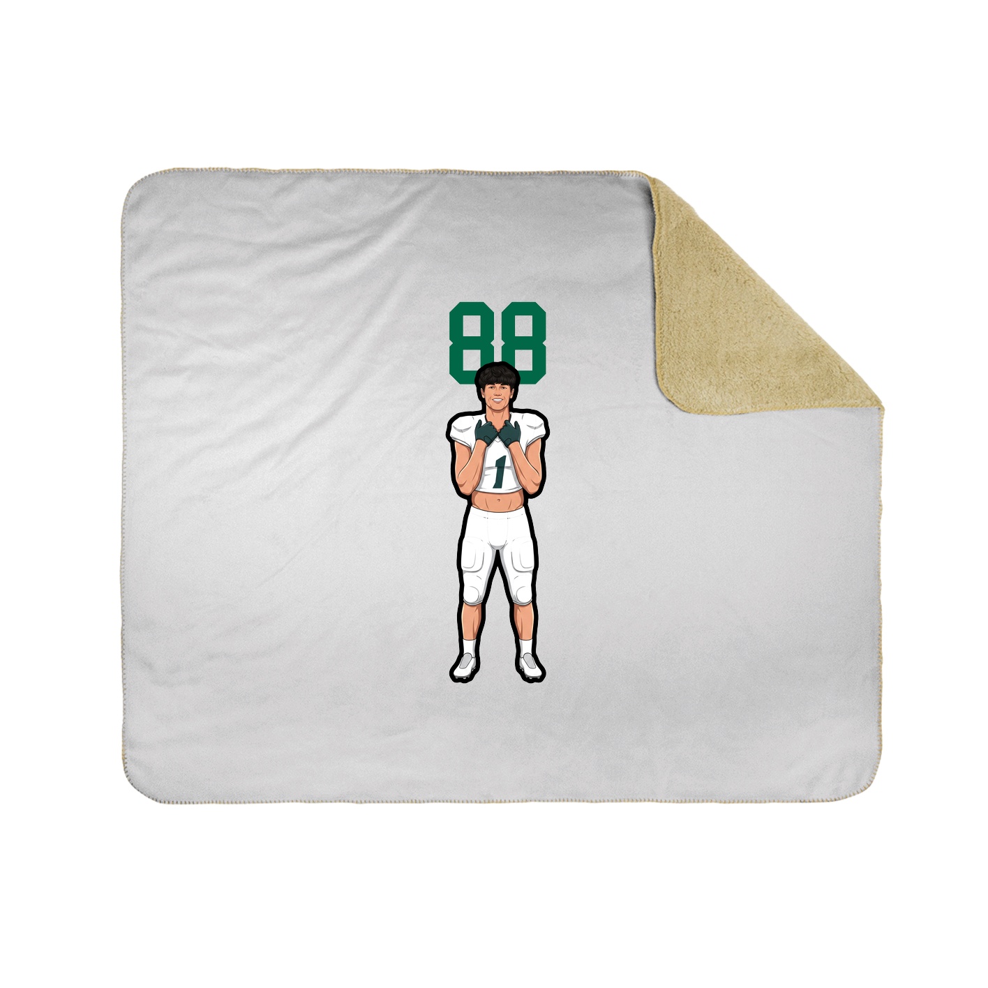 Throw Blanket — Number Top in White
