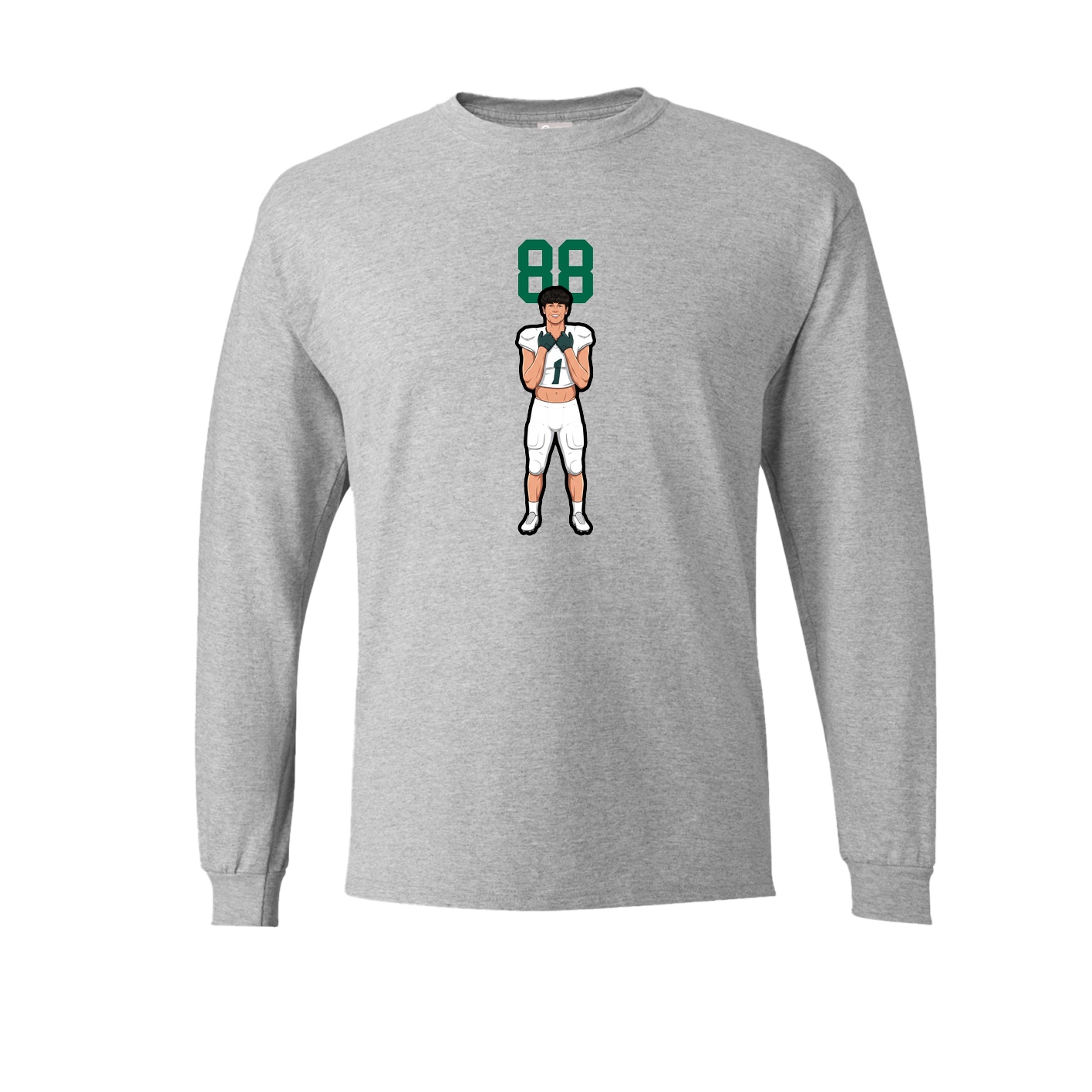 Long Sleeve Tee — Number Top in Grey