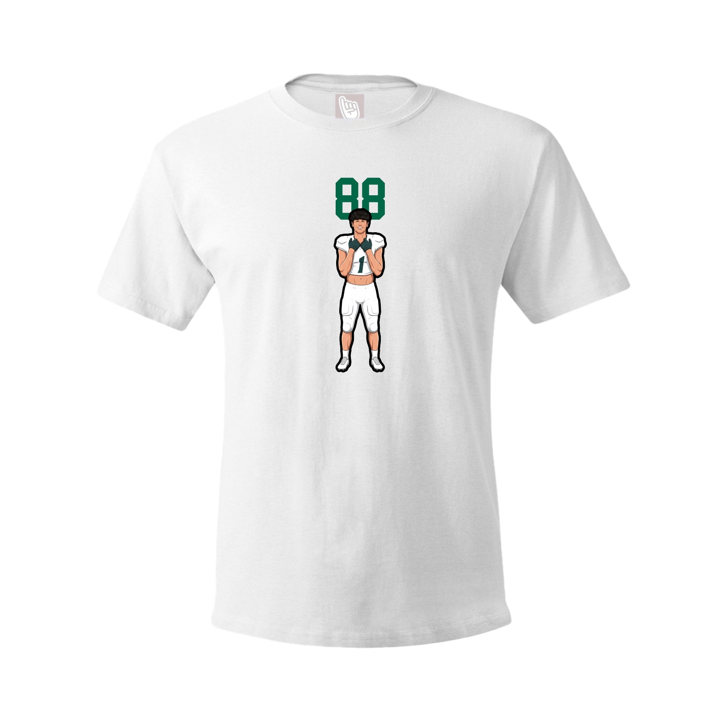 Youth Tee — Number Top in White