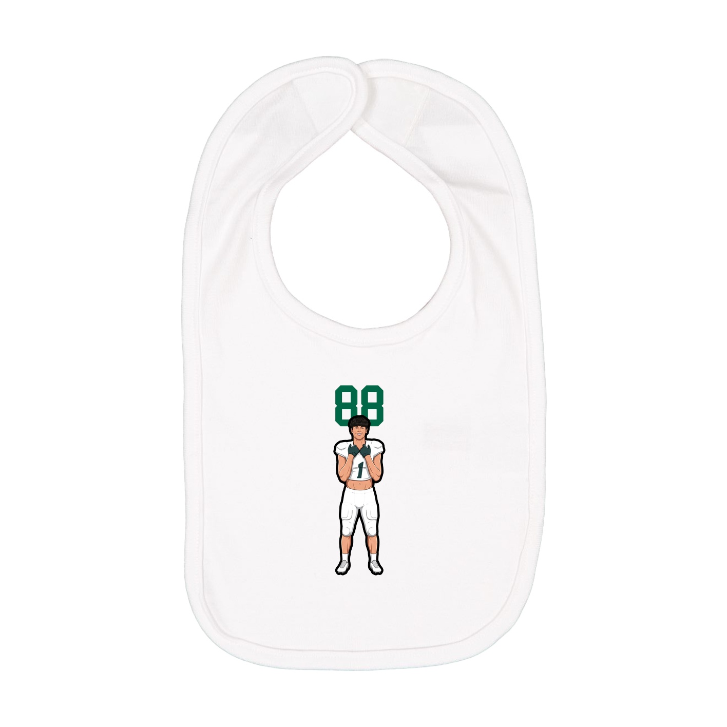 Infant Bib — Number Top in White