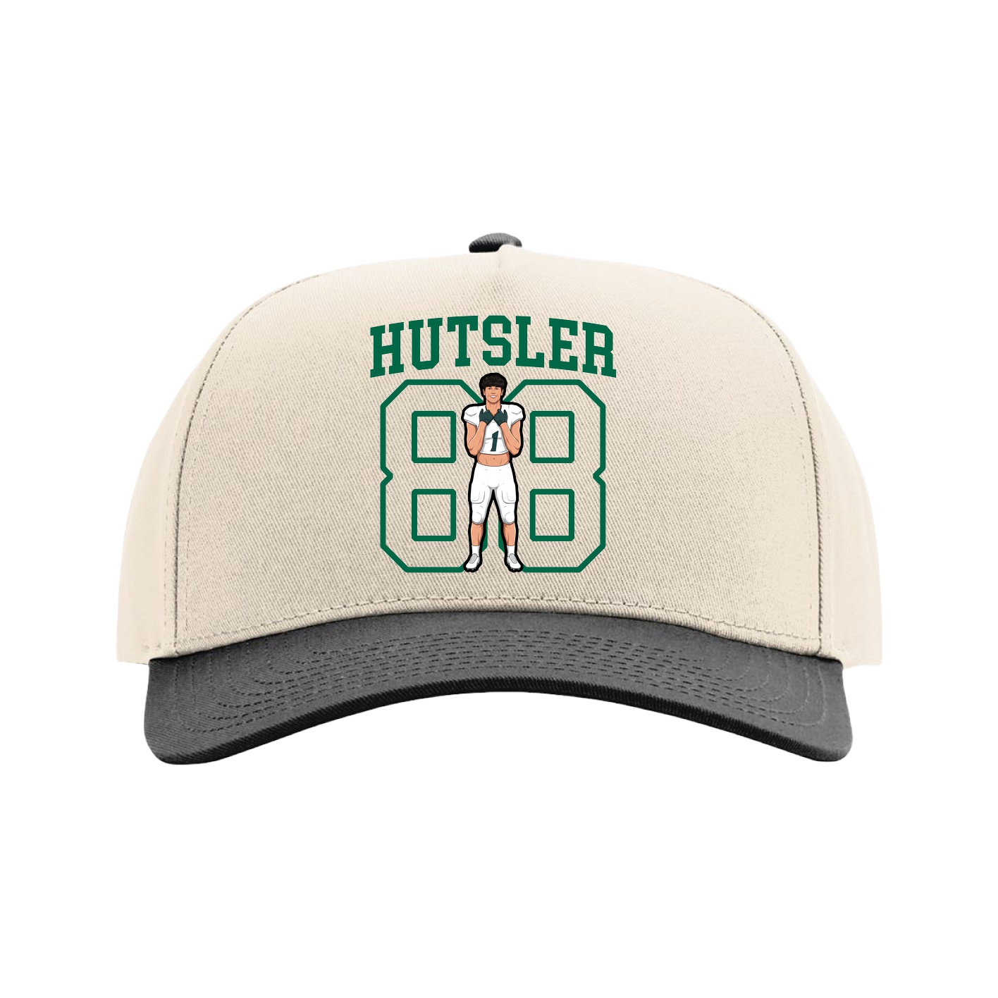 Full Fabric Five-Panel Champ Cap — Shirsey in Cream/Black