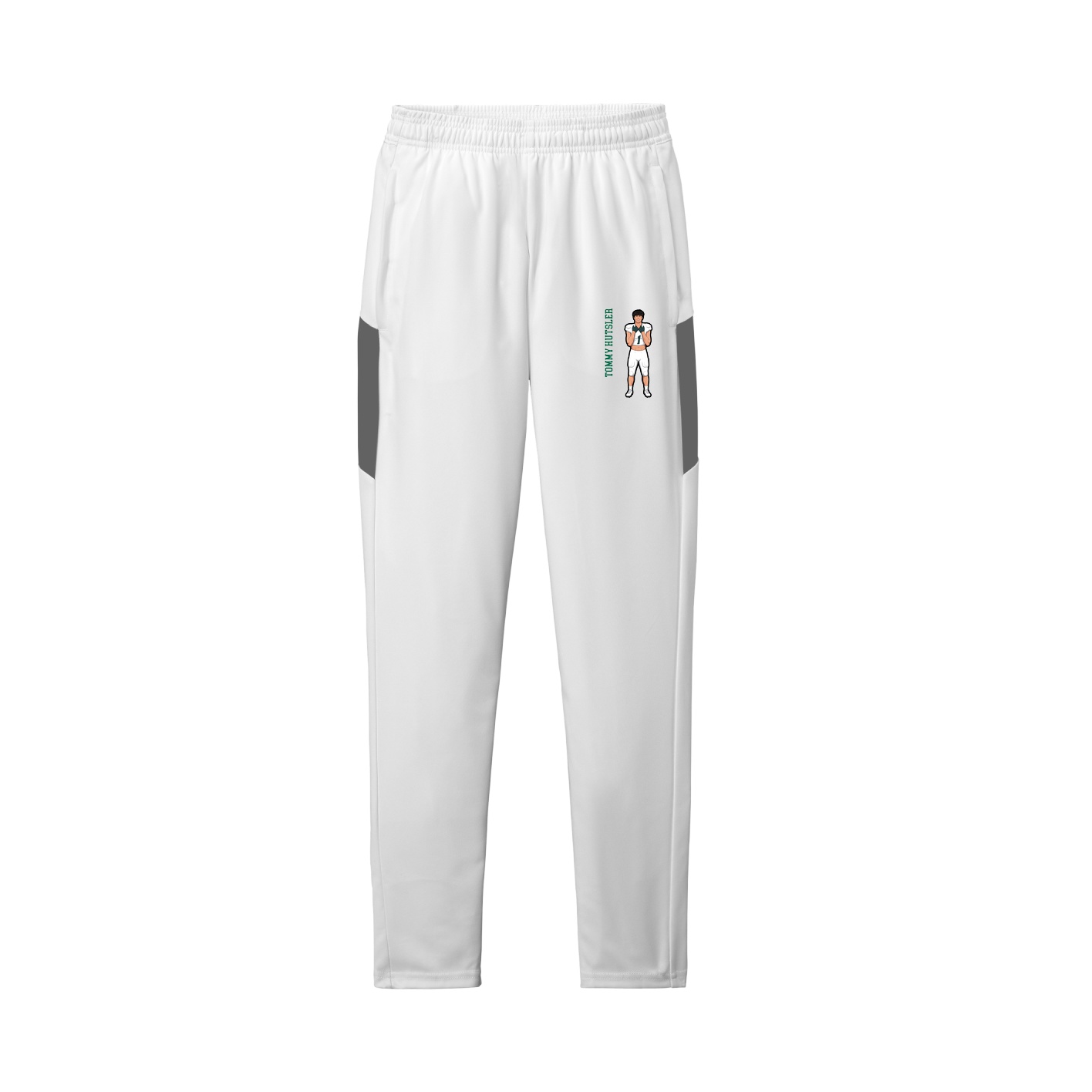 Team Travel Pant — Name Vertical in White/Grey