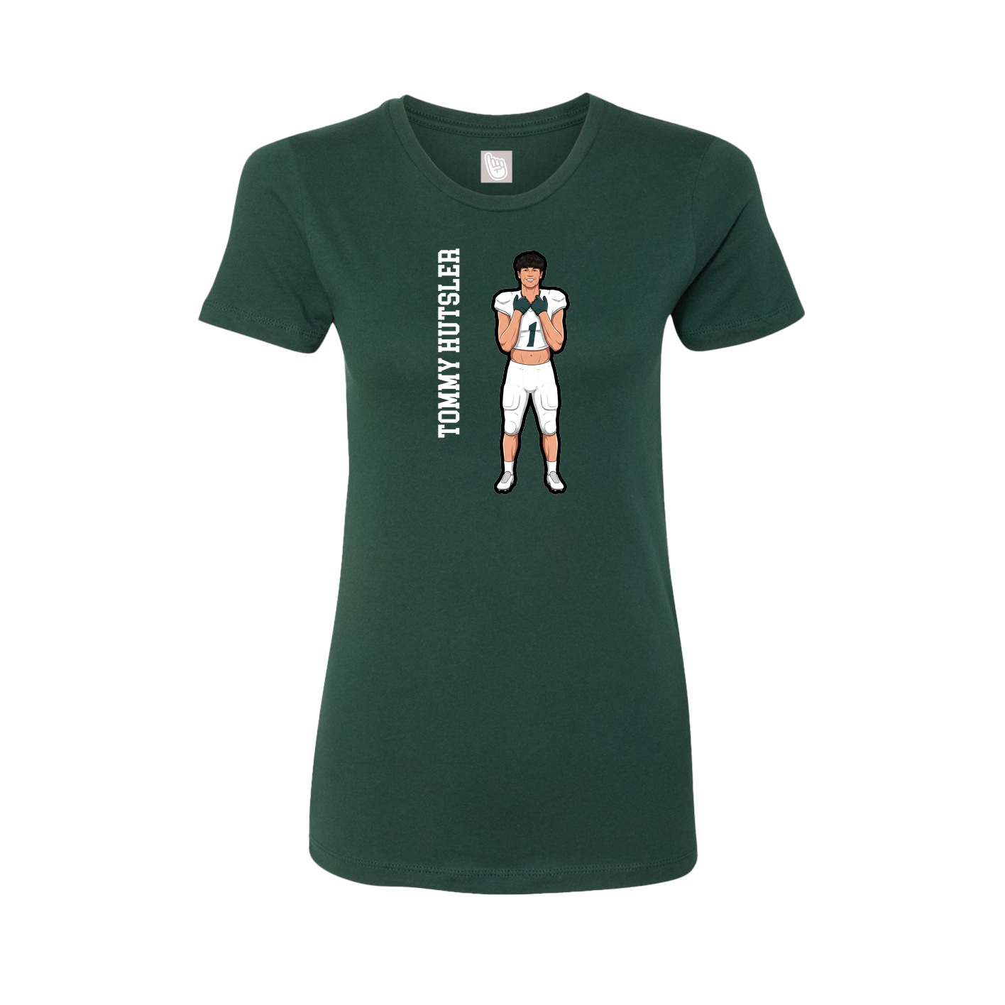 Womens Tee — Name Vertical in Green
