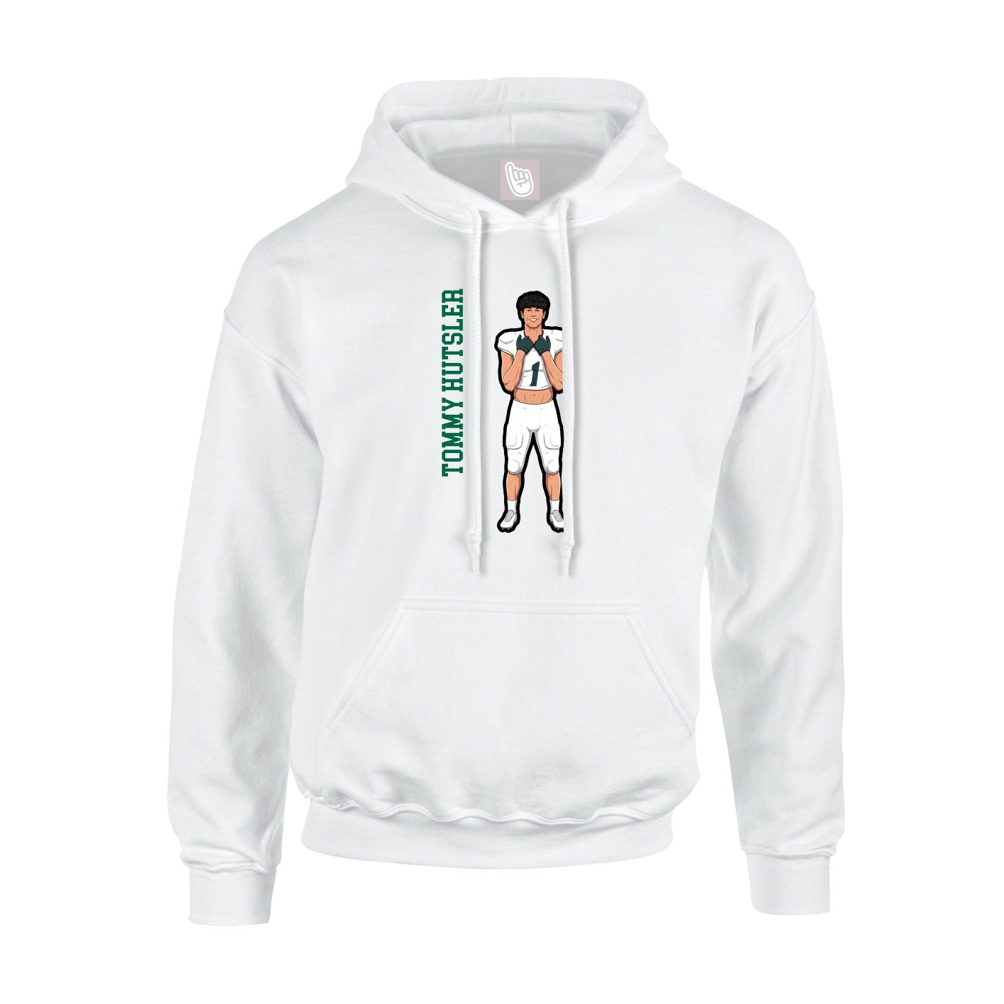 Youth Hoodie — Name Vertical in White