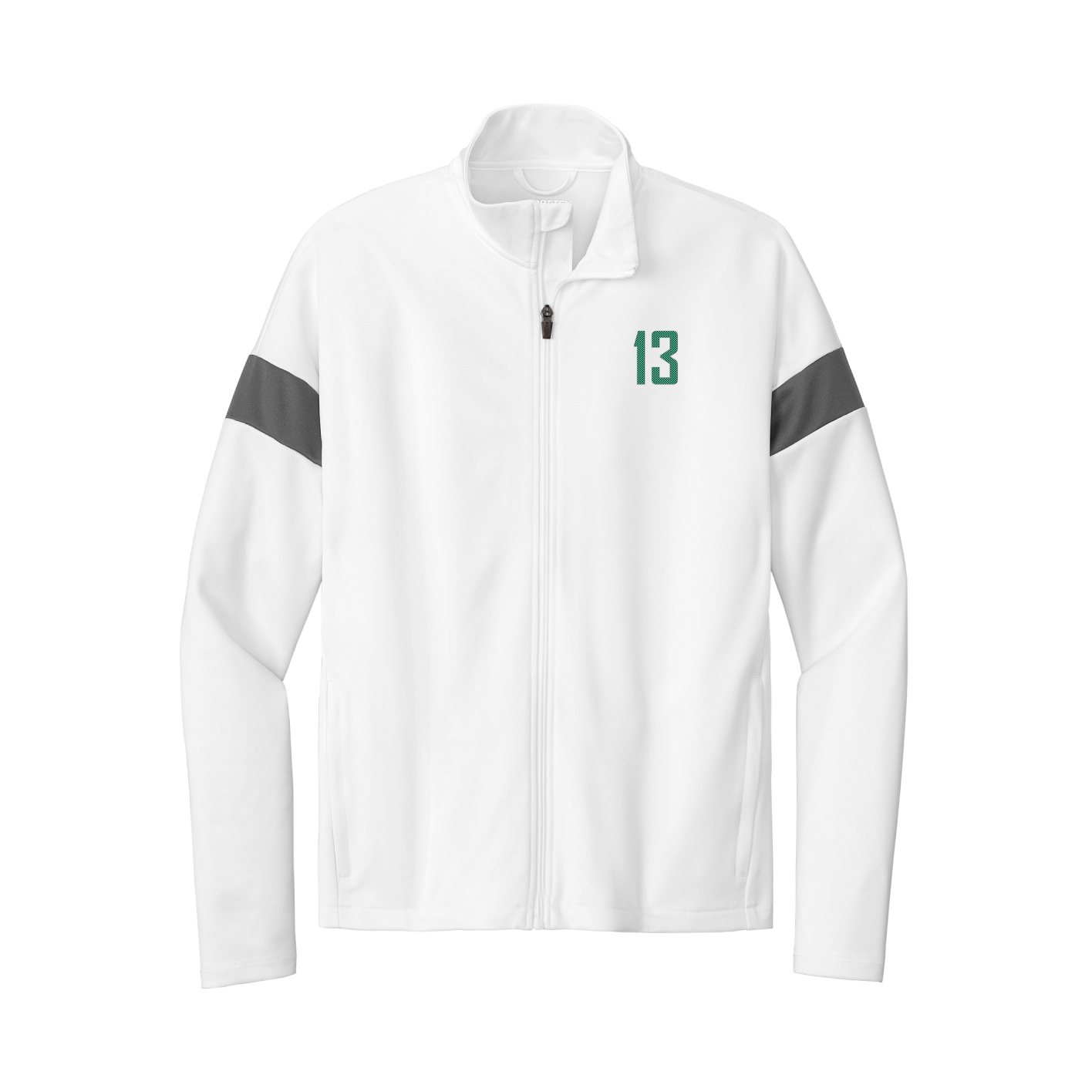 Team Travel Full-Zip Jacket — Front Shirsy in White/Grey