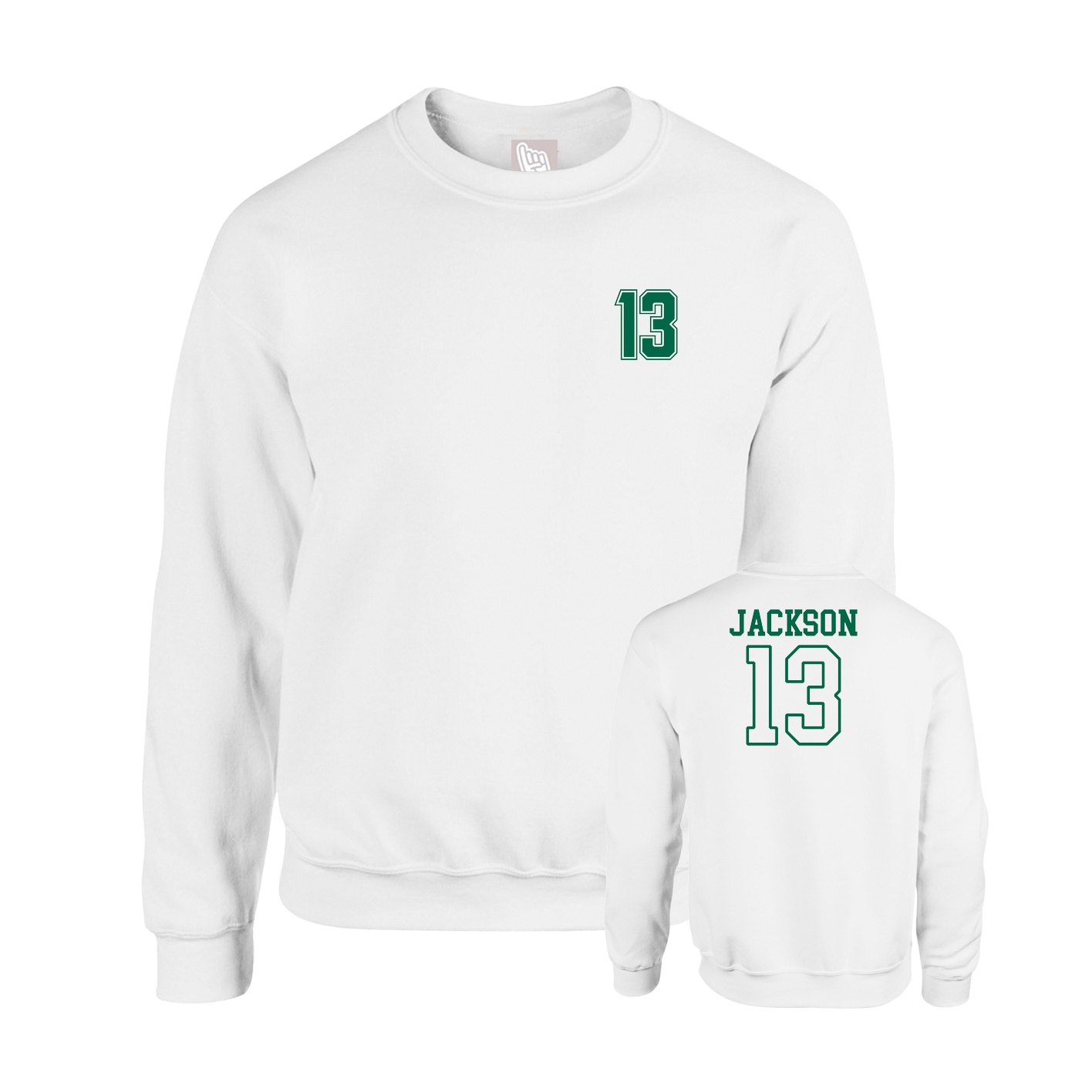 Fleece Crew — Chest Back in White