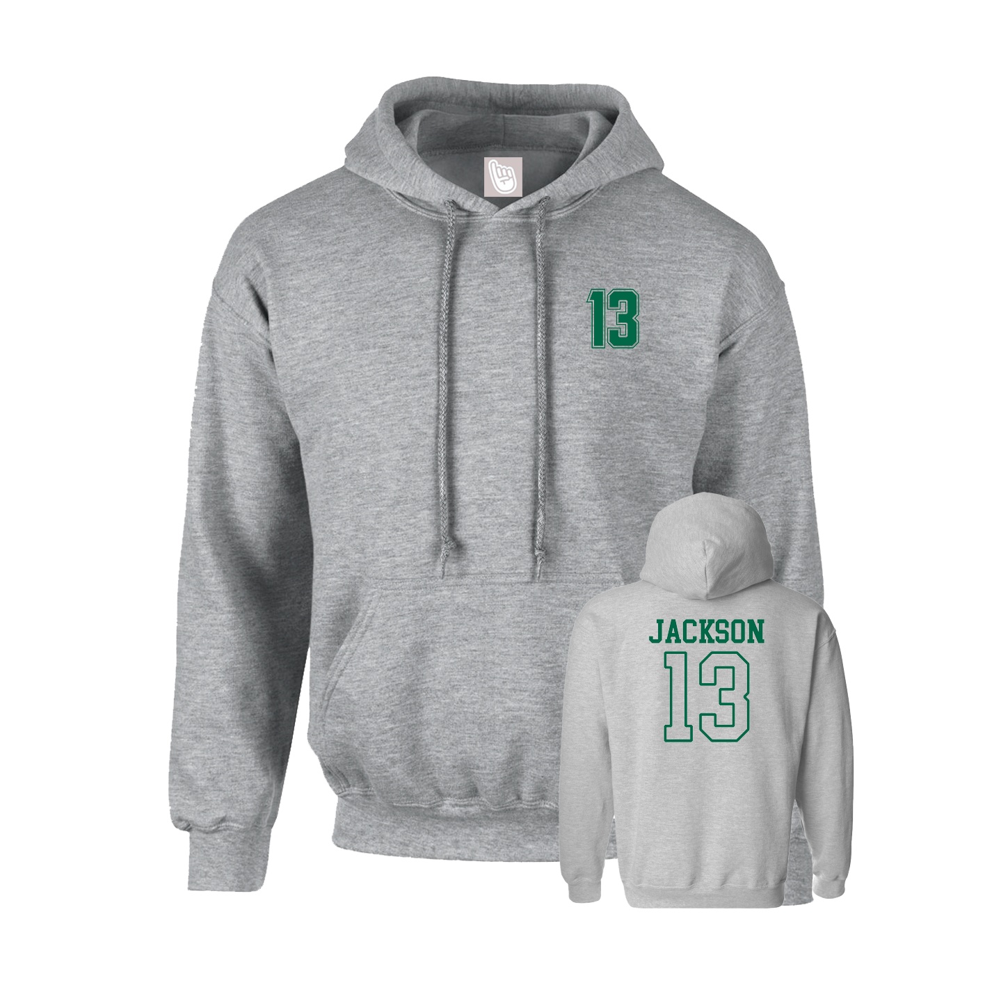 Youth Hoodie — Chest Back in Grey