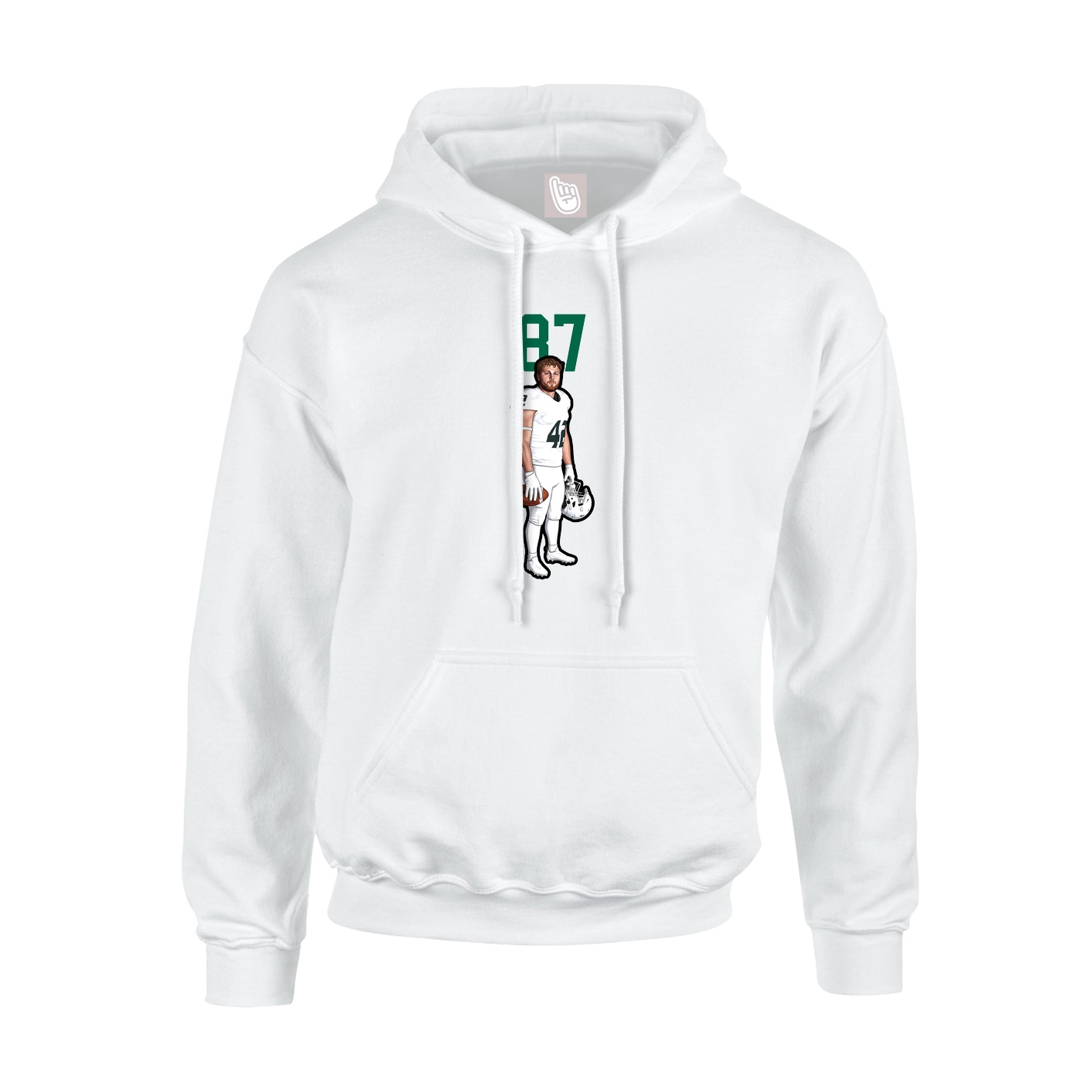 Hoodie — Number Top in White