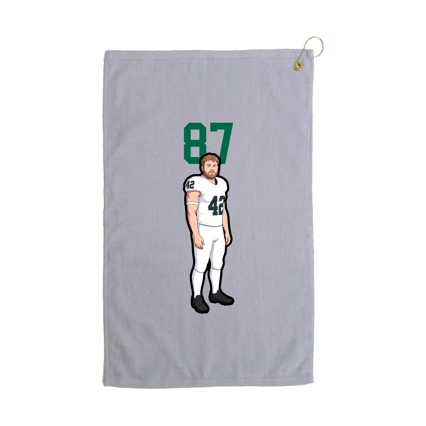 Golf Towel — Number Top in Grey