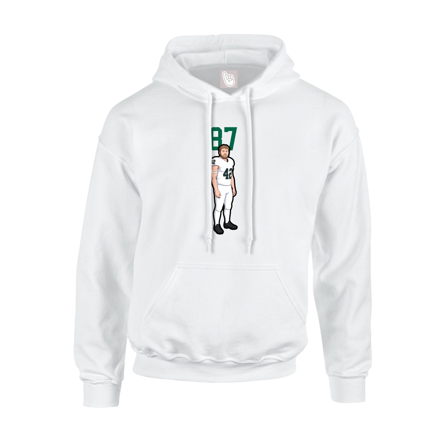Youth Hoodie — Number Top in White
