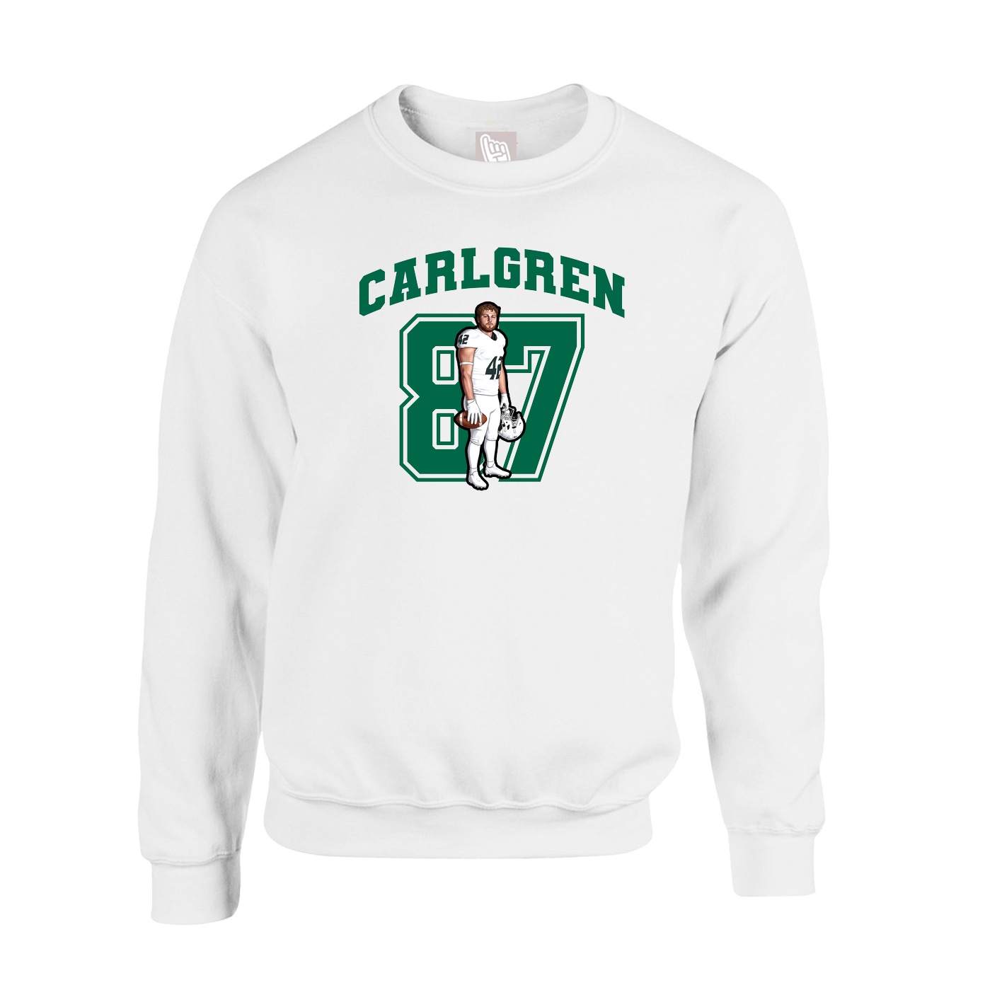 Fleece Crew — Number in White