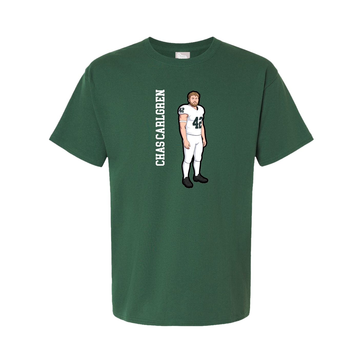 Tee — Name Vertical in Green