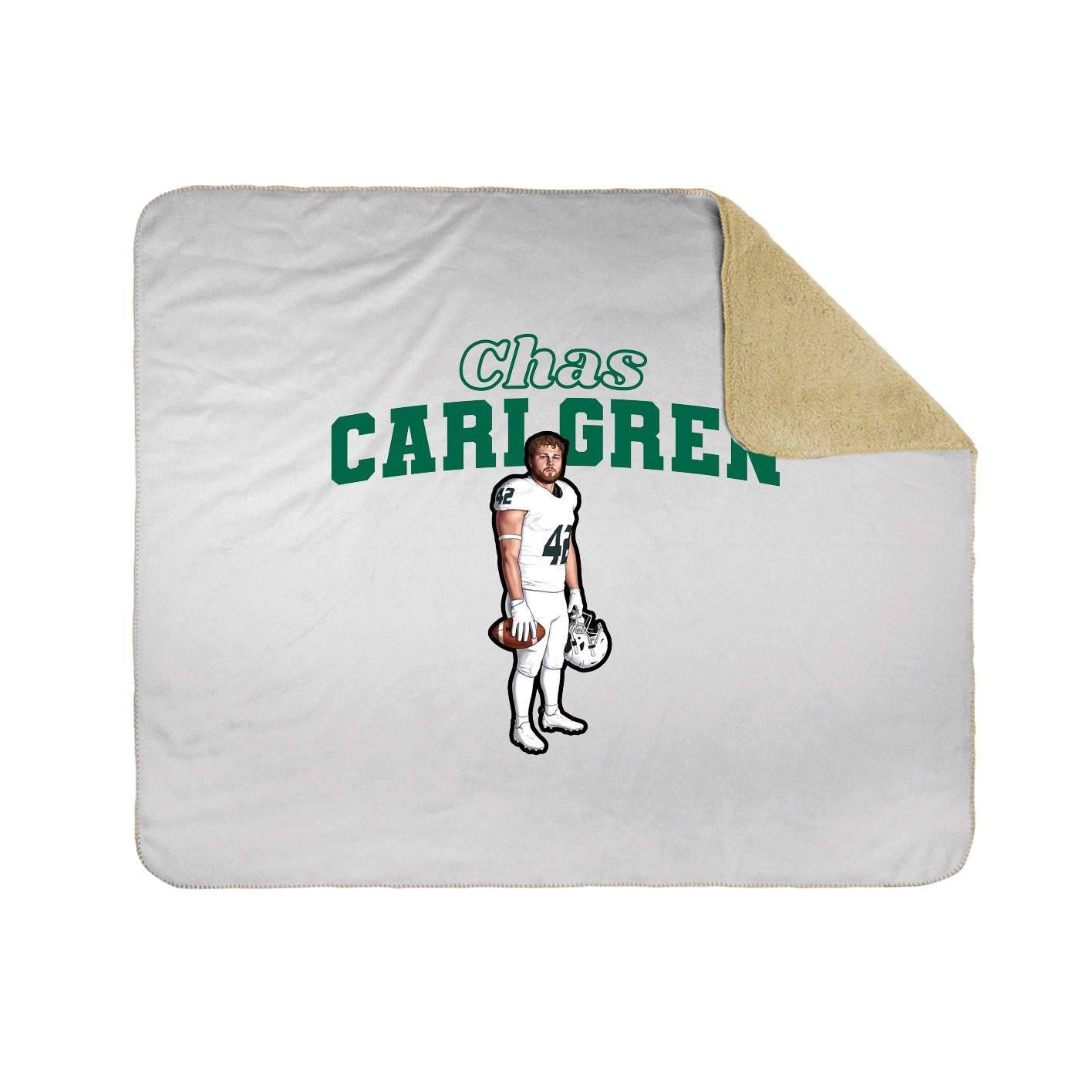 Throw Blanket — Name Arch in White