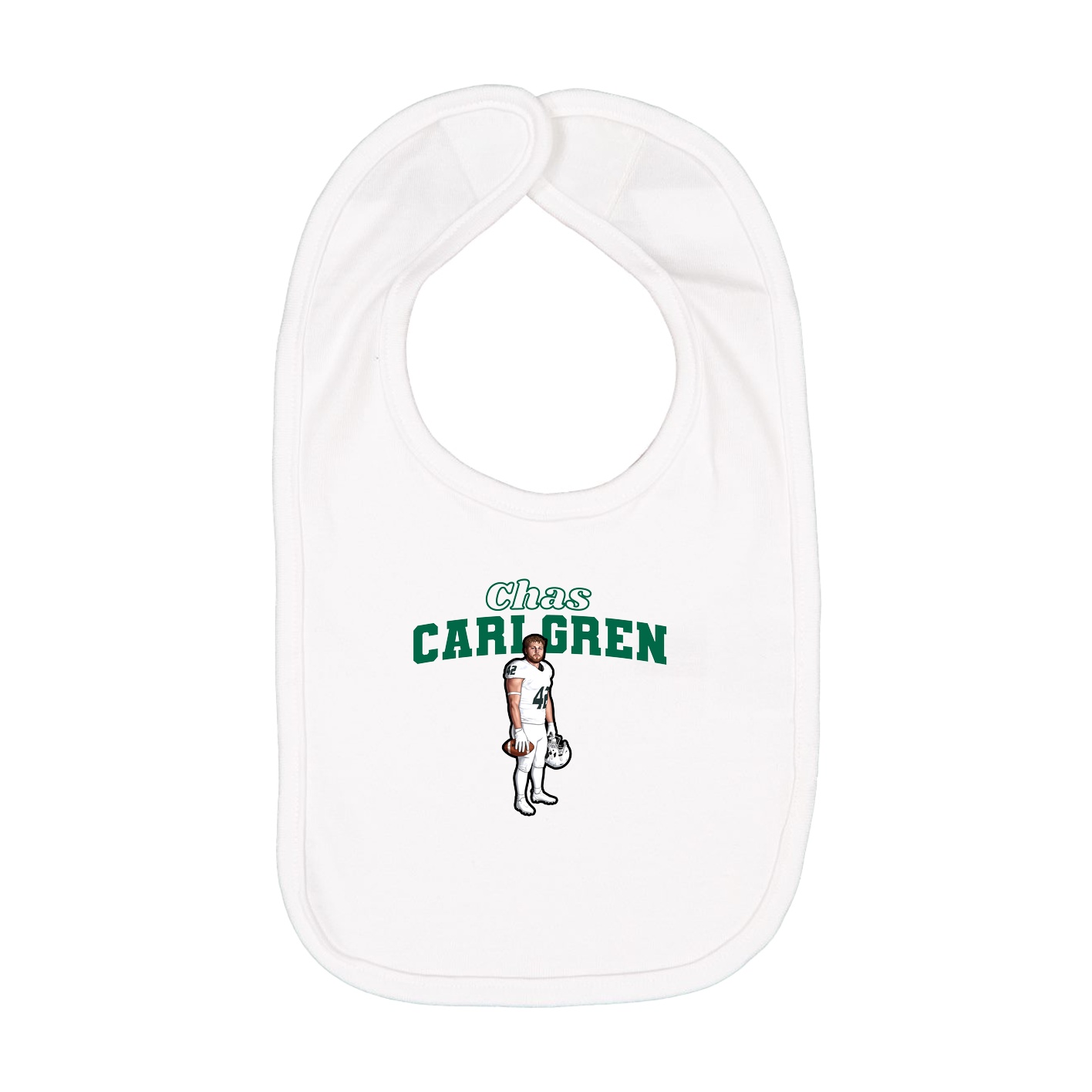 Infant Bib — Name Arch in White