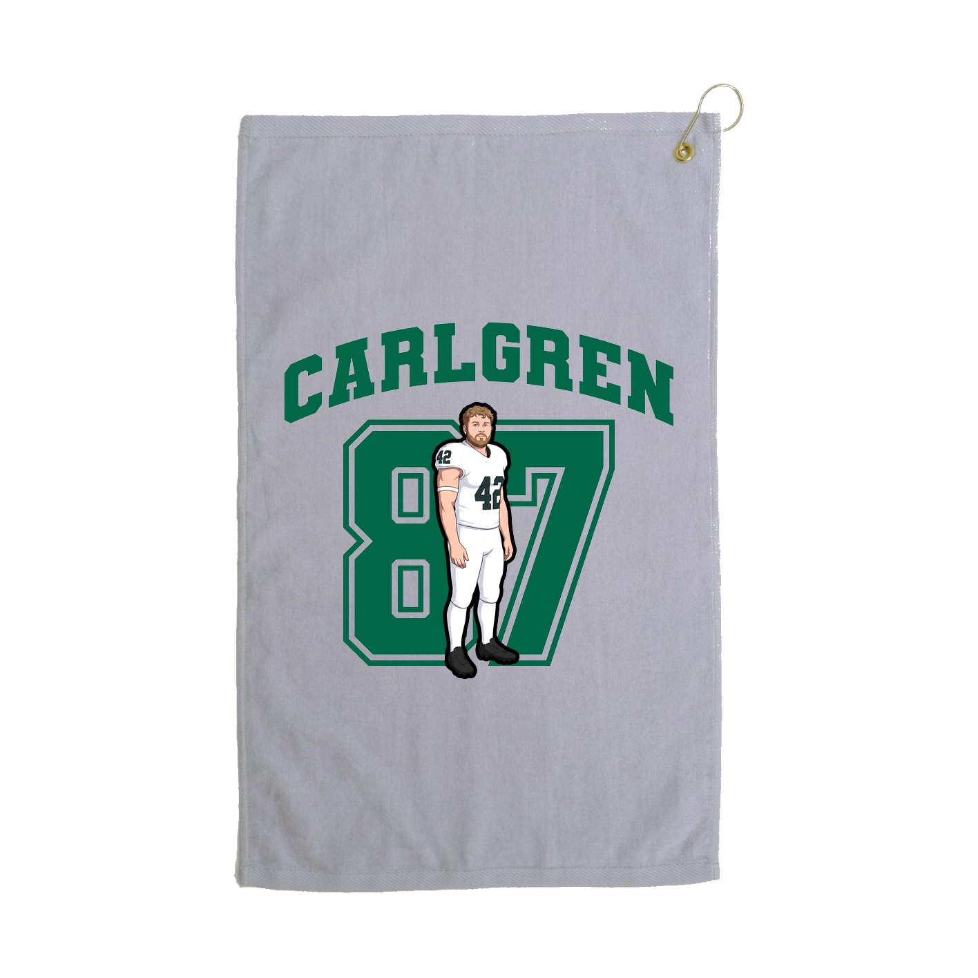 Golf Towel — Number in Grey