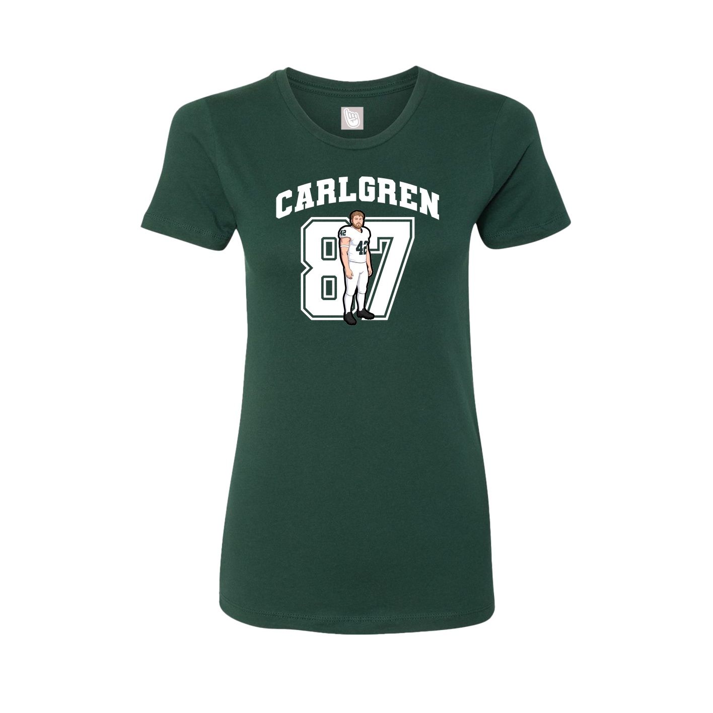 Fitted Women's Tee — Number in Green