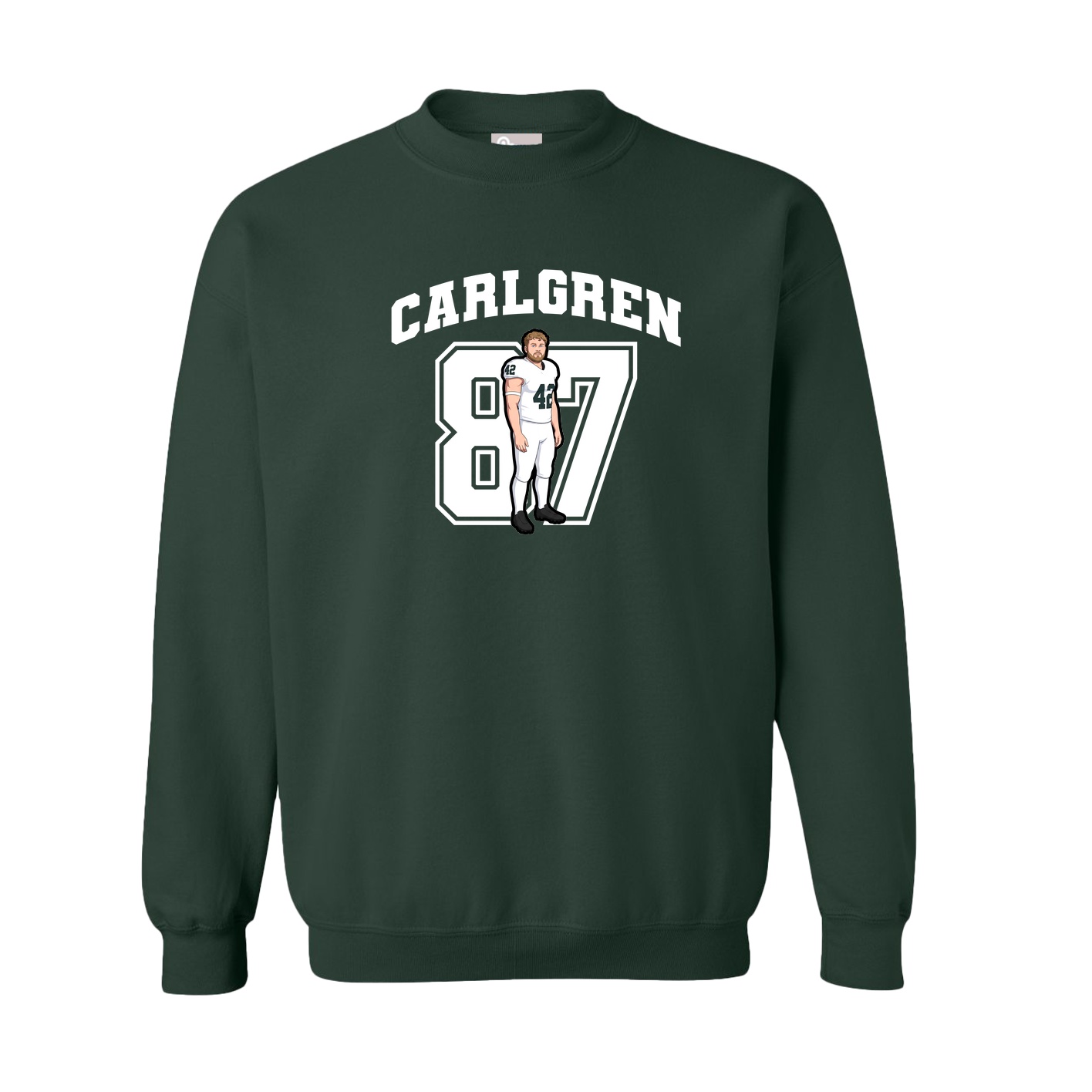 Fleece Crew — Number in Green