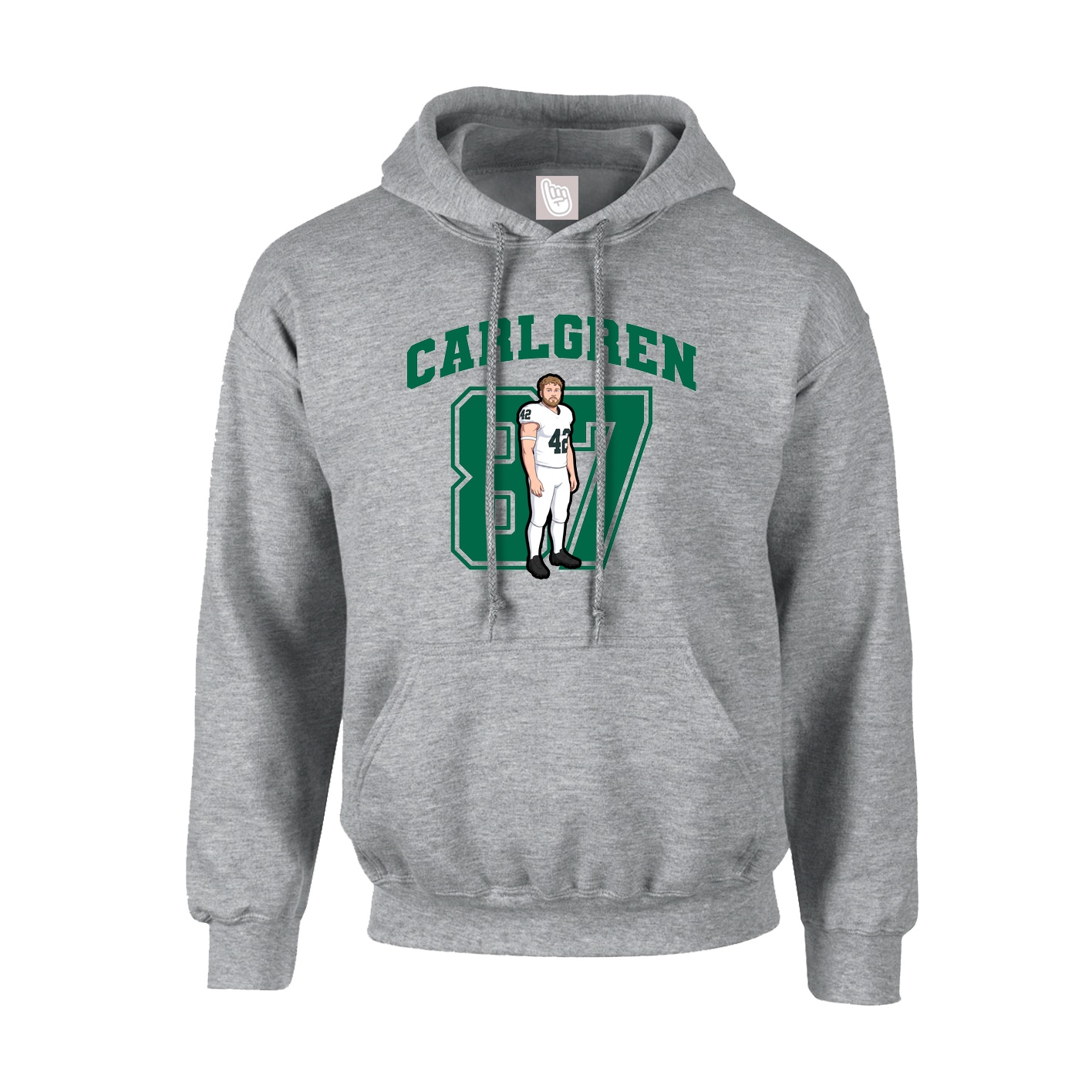 Youth Hoodie — Number in Grey