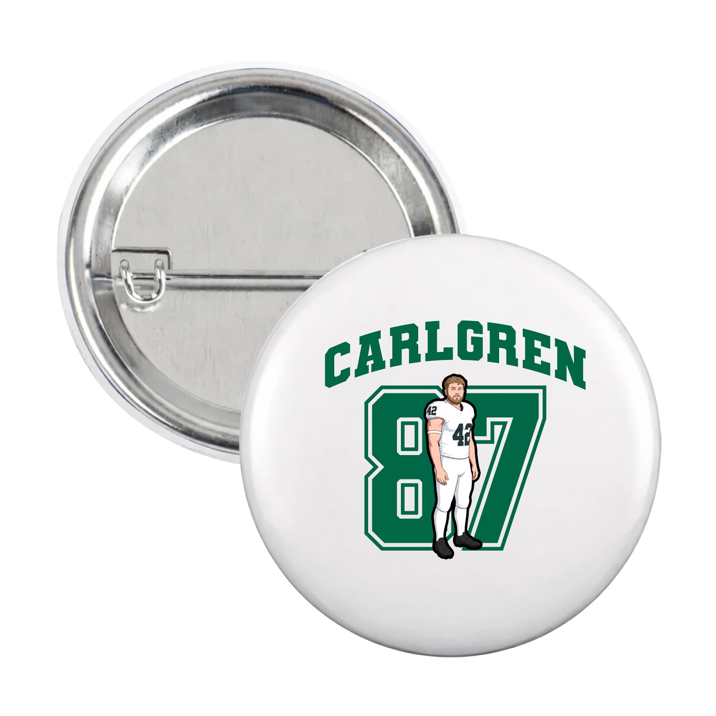 Game Day Button — Number in White