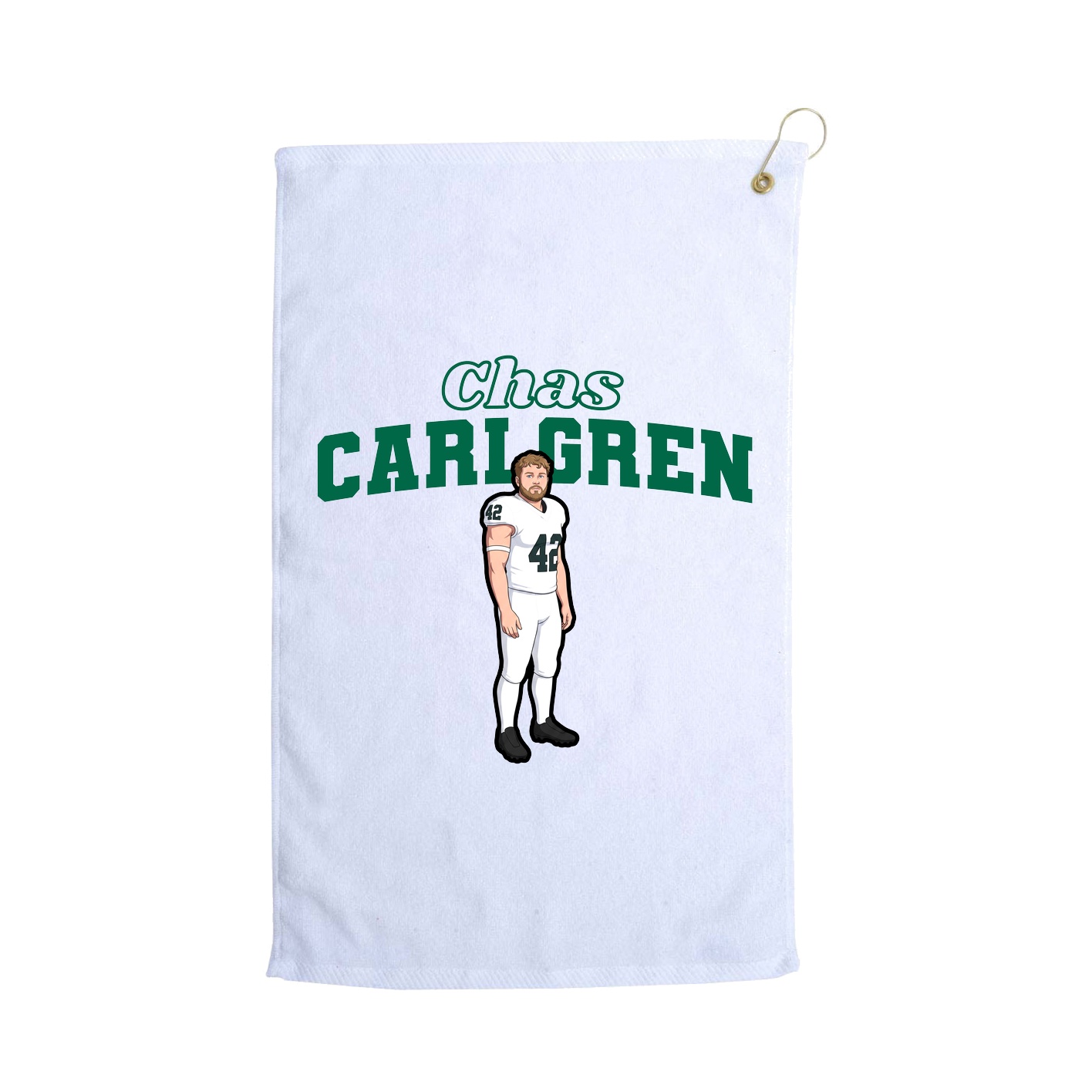 Golf Towel — Name Arch in White
