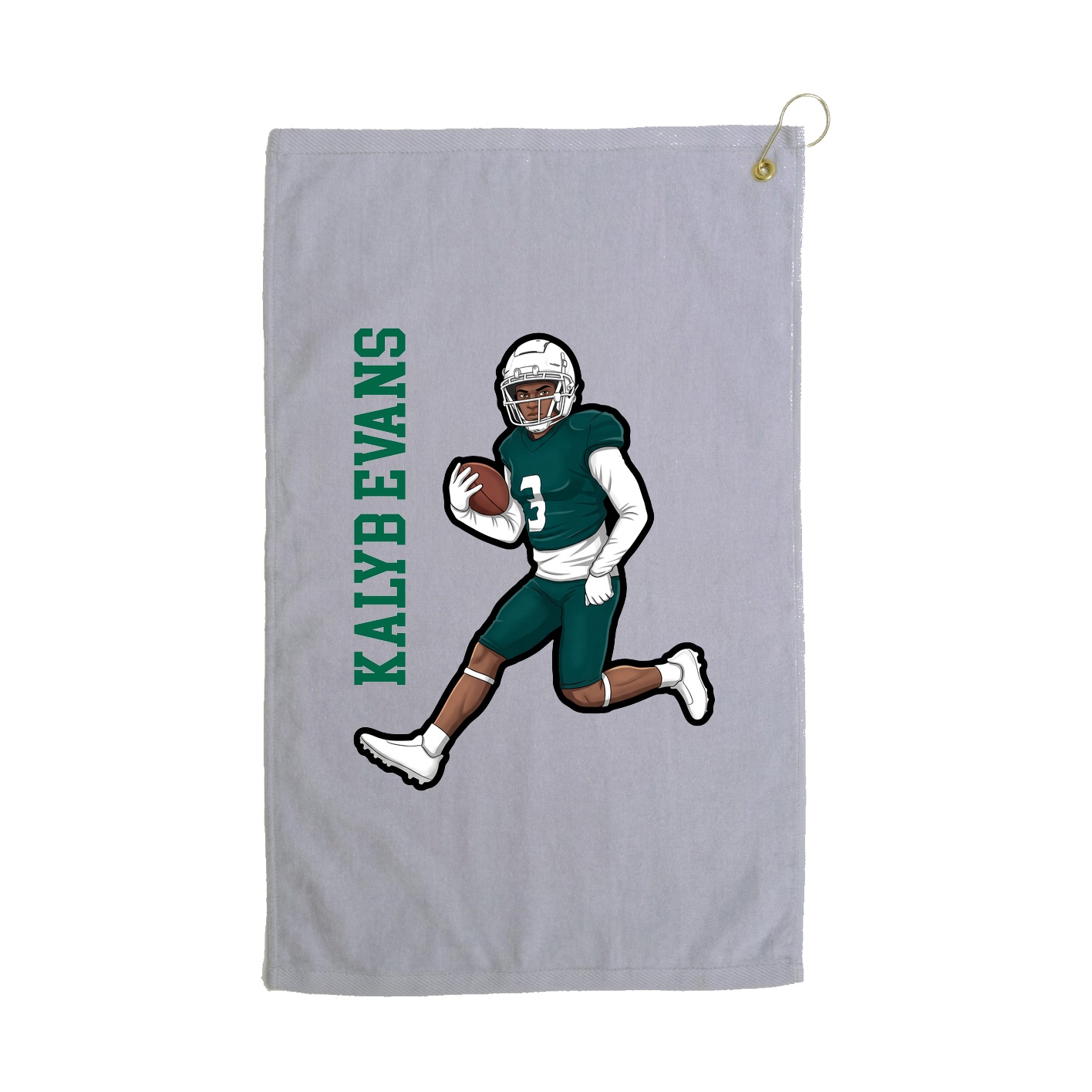 Golf Towel — Name Vertical in Grey