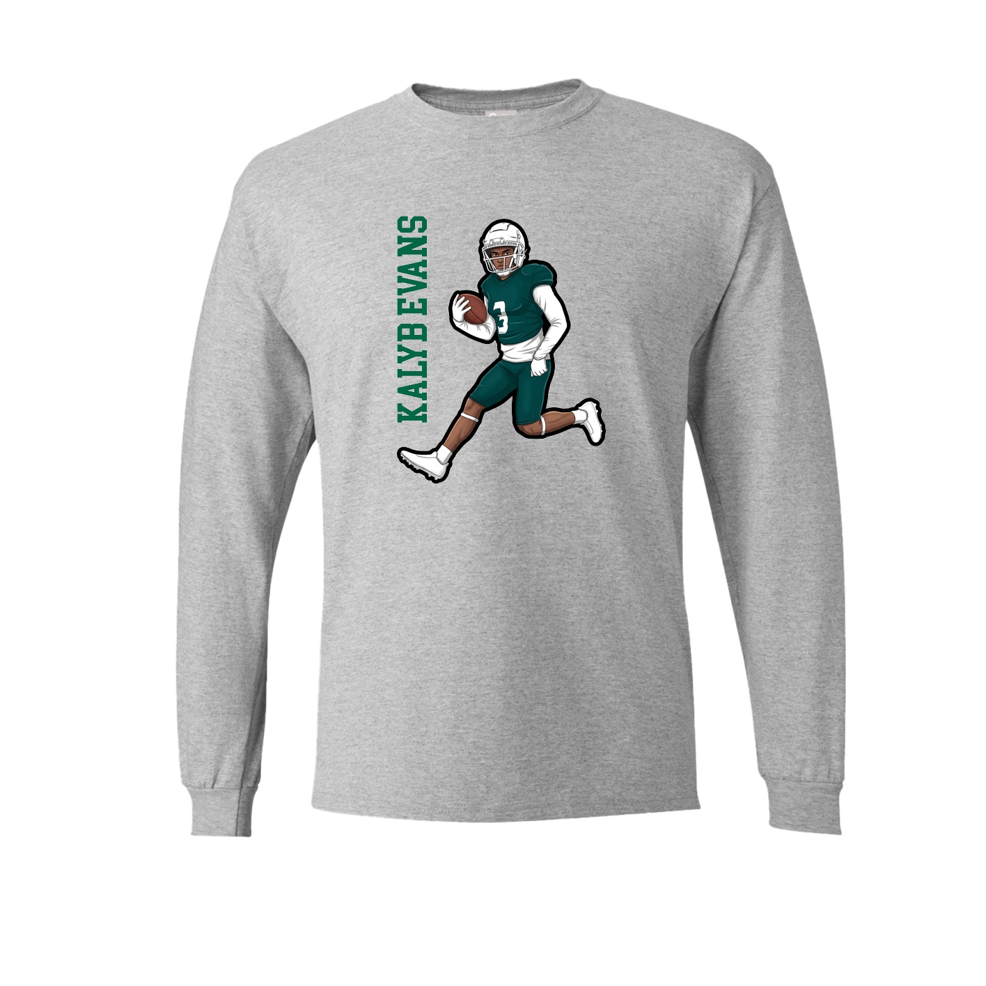 Long Sleeve Tee — Name Vertical in Grey