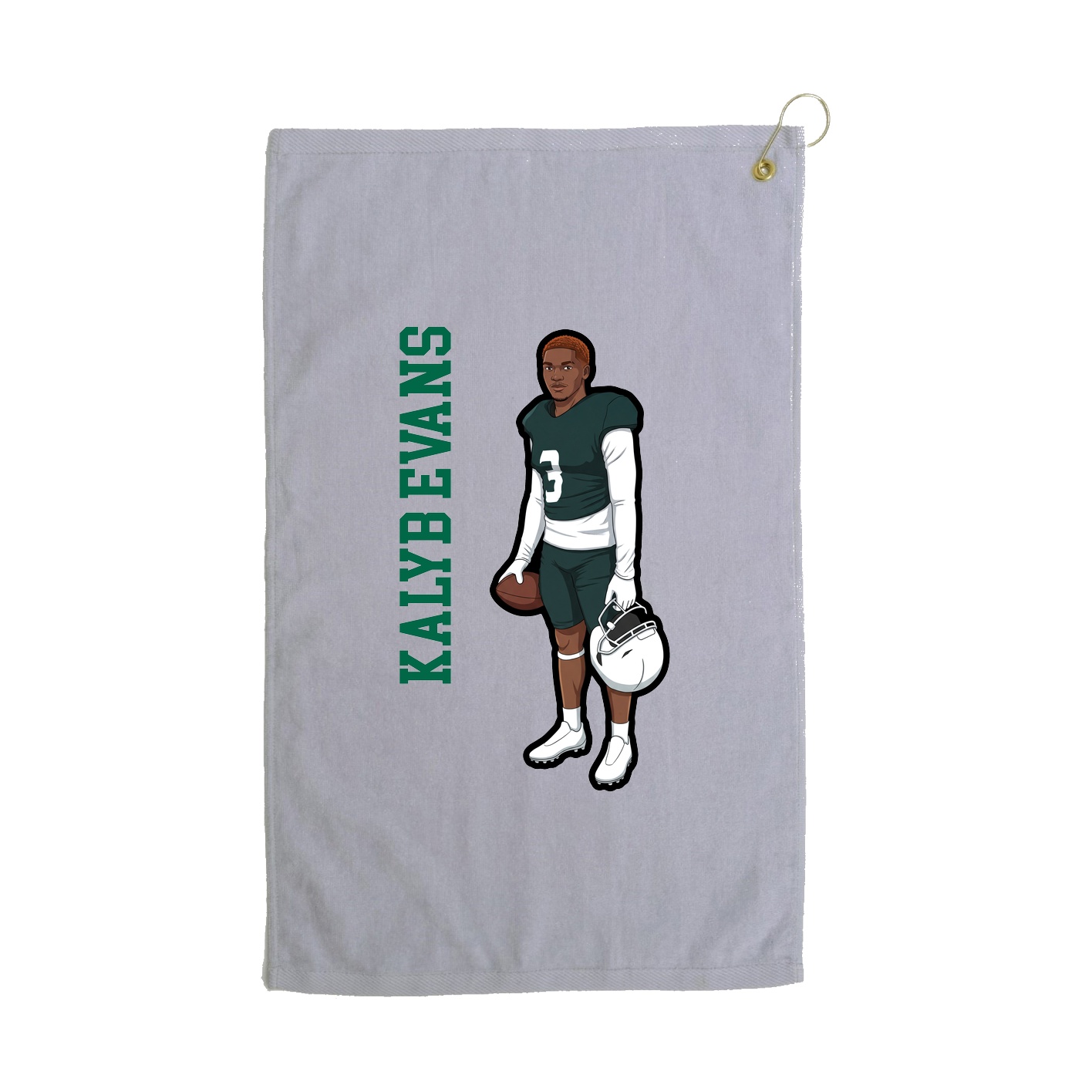 Golf Towel — Name Vertical in Grey
