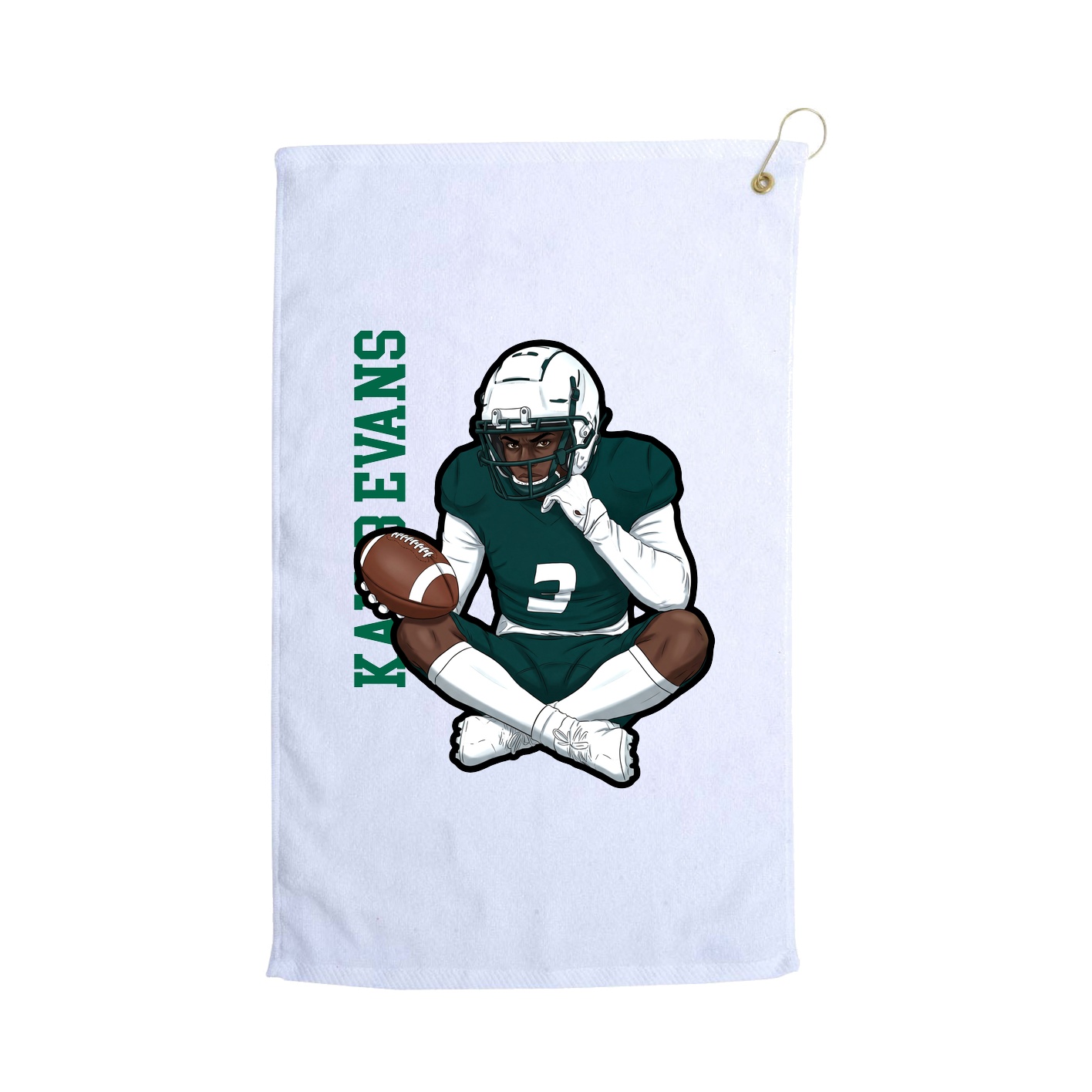 Golf Towel — Name Vertical in White