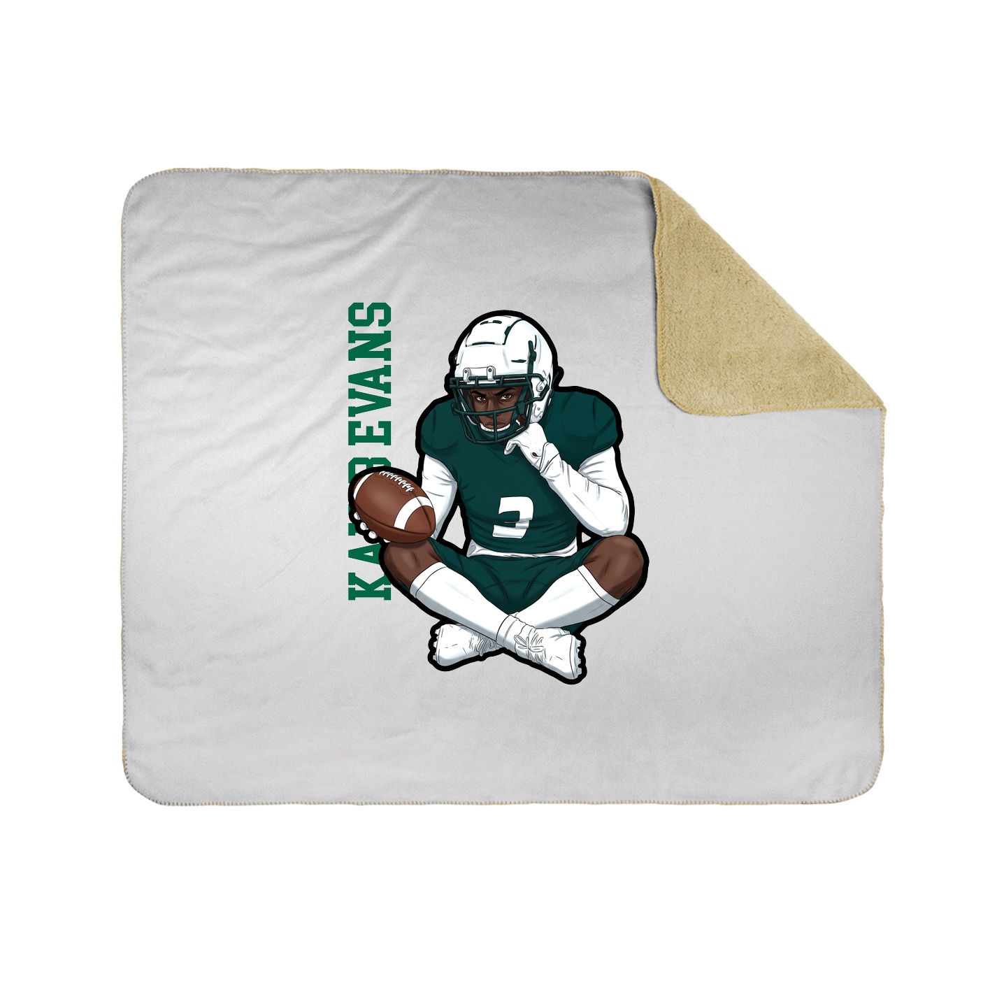 Throw Blanket — Name Vertical in White