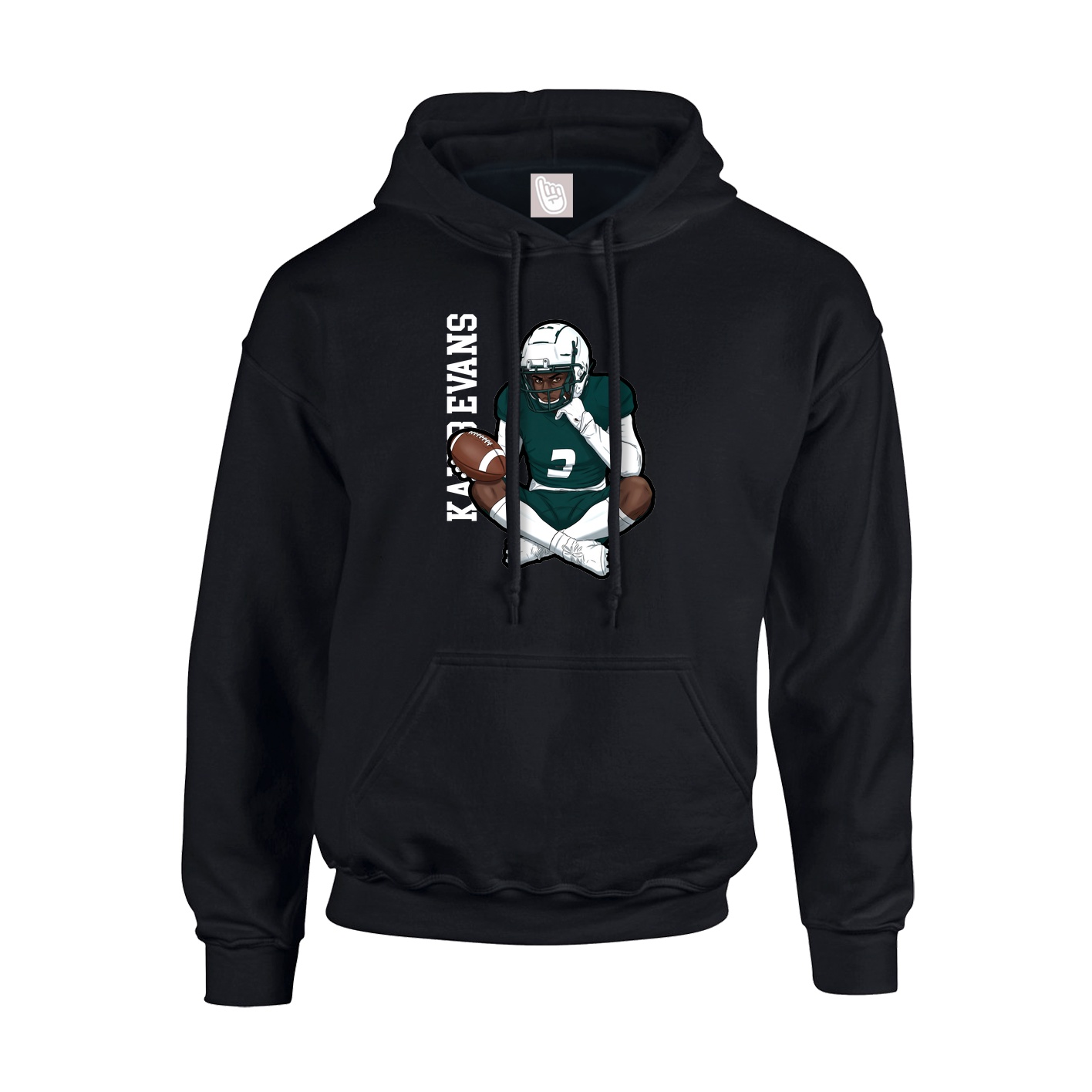 Hoodie — Name Vertical in Black
