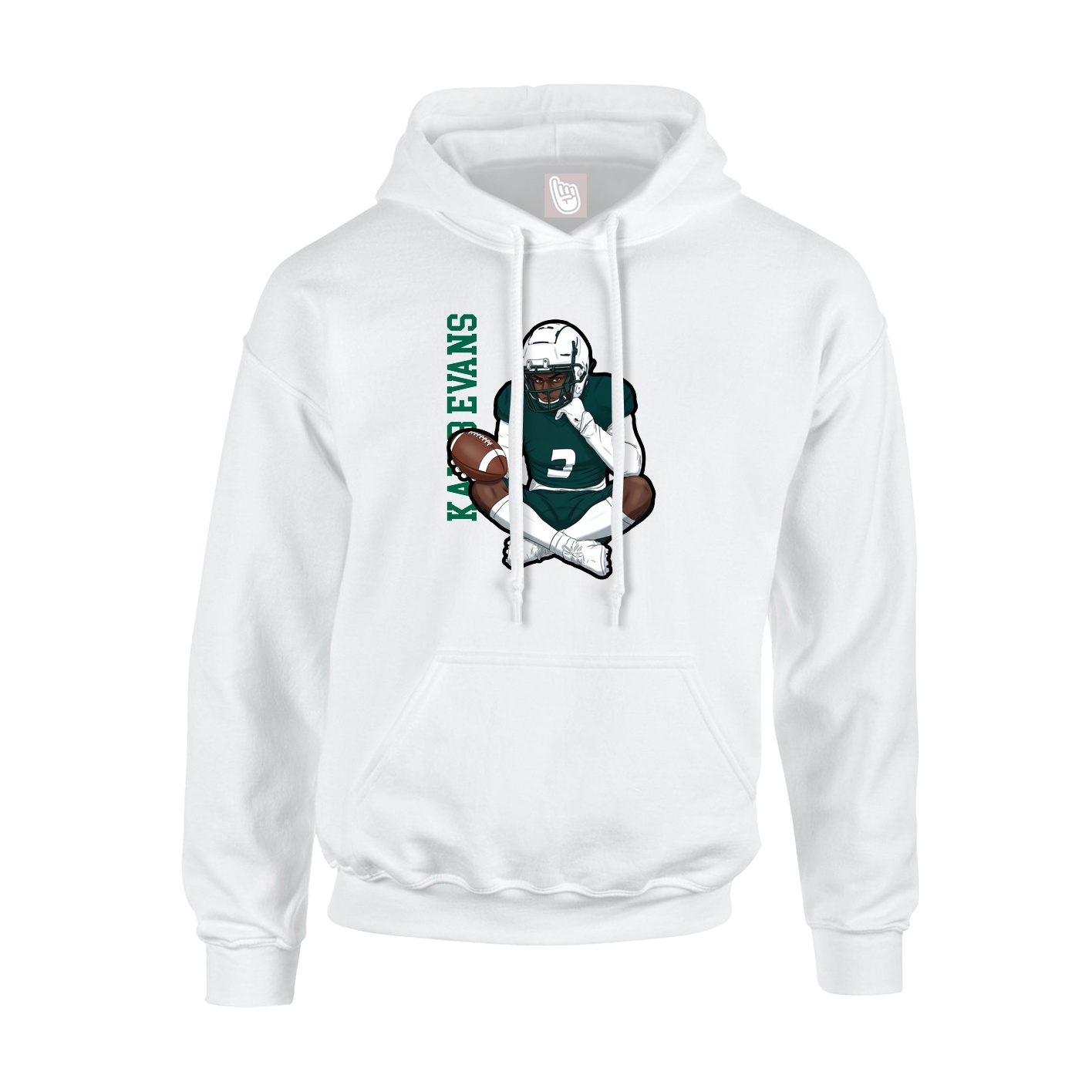 Youth Hoodie — Name Vertical in White
