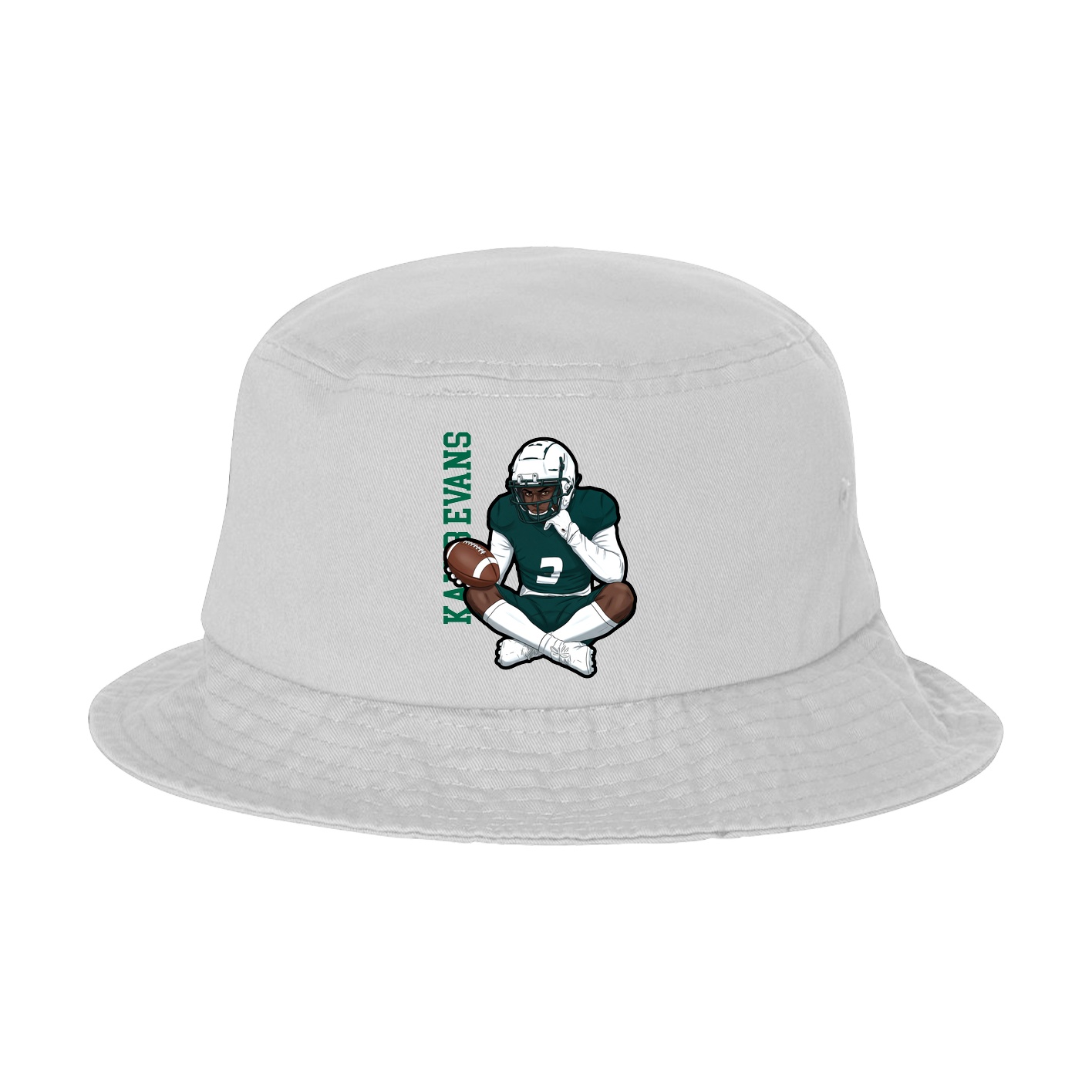 Bucket Cap — Name Vertical in White