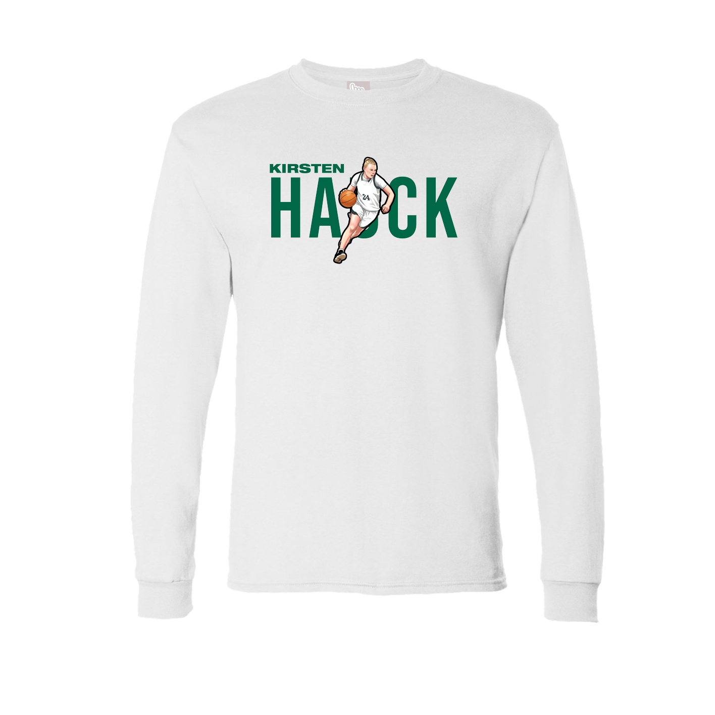 Long Sleeve Tee — Player Name in White