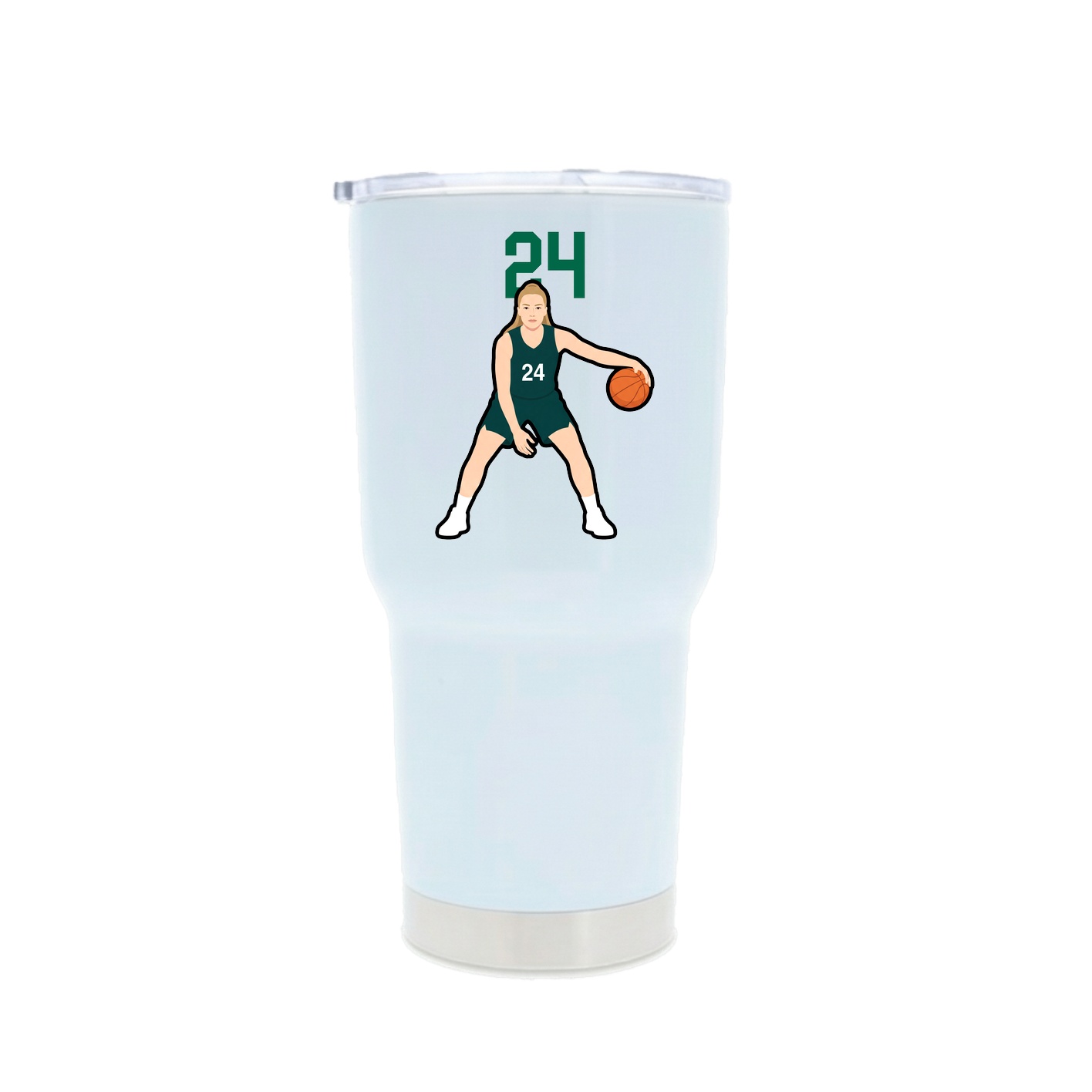 30oz Stainless Steel Tumbler — Number Top in White