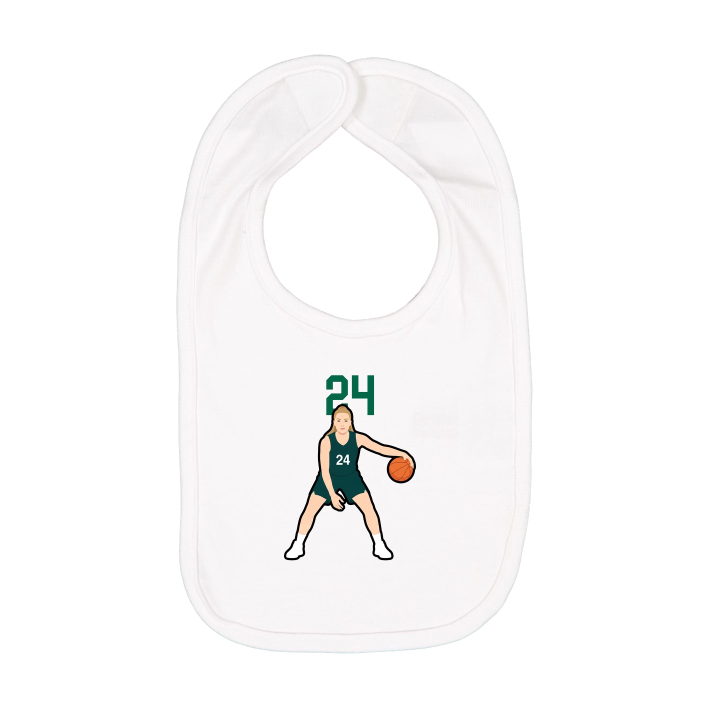 Infant Bib — Number Top in White