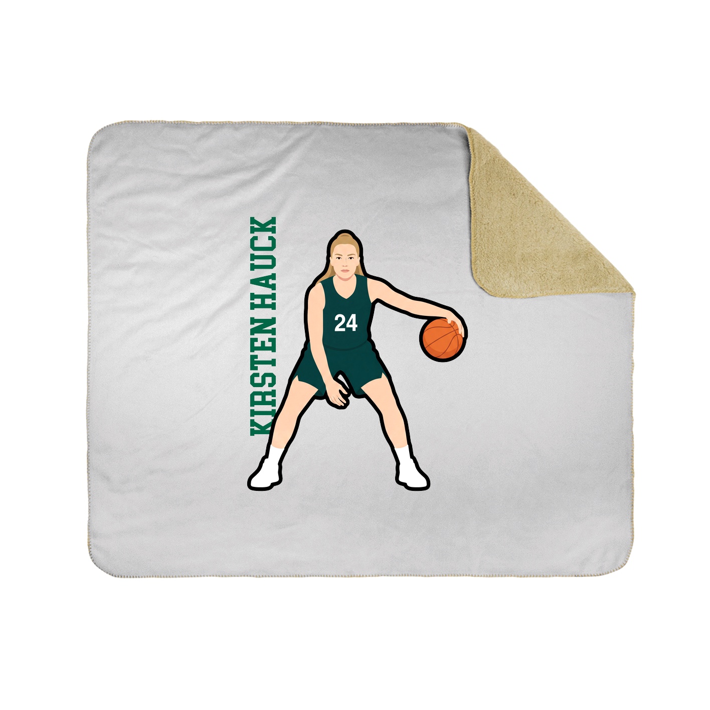 Throw Blanket — Name Vertical in White