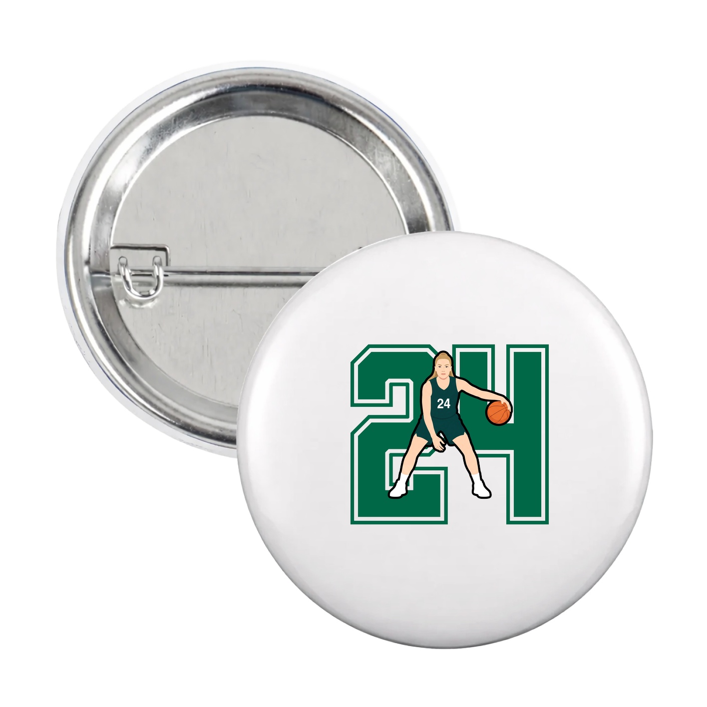 Game Day Button — Number in White