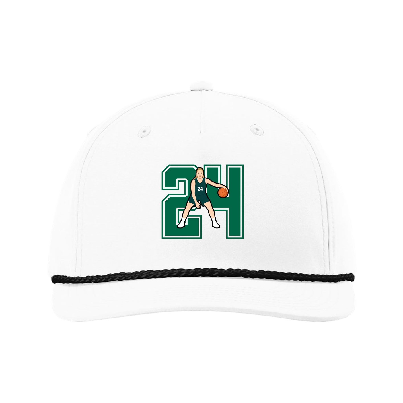 Five-Panel Classic Rope Cap — Number in White