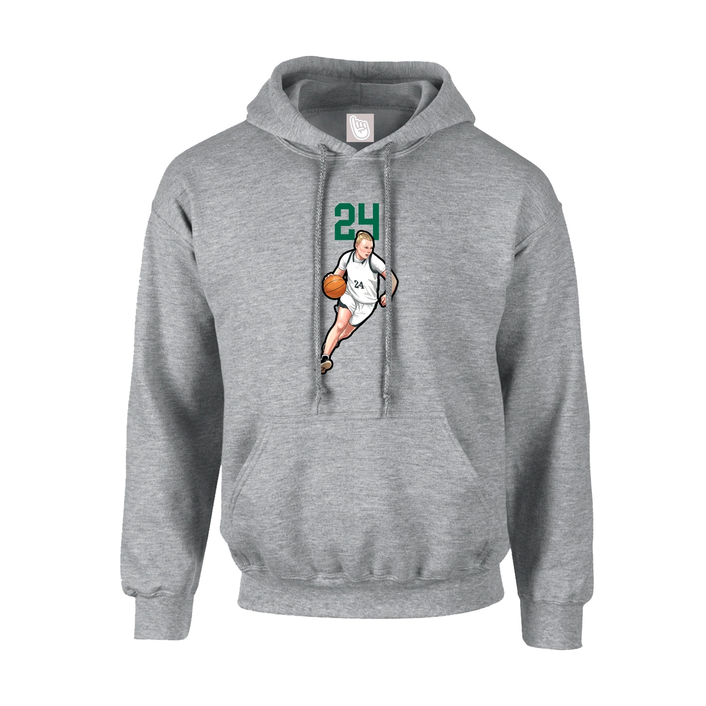 Hoodie — Number Top in Grey