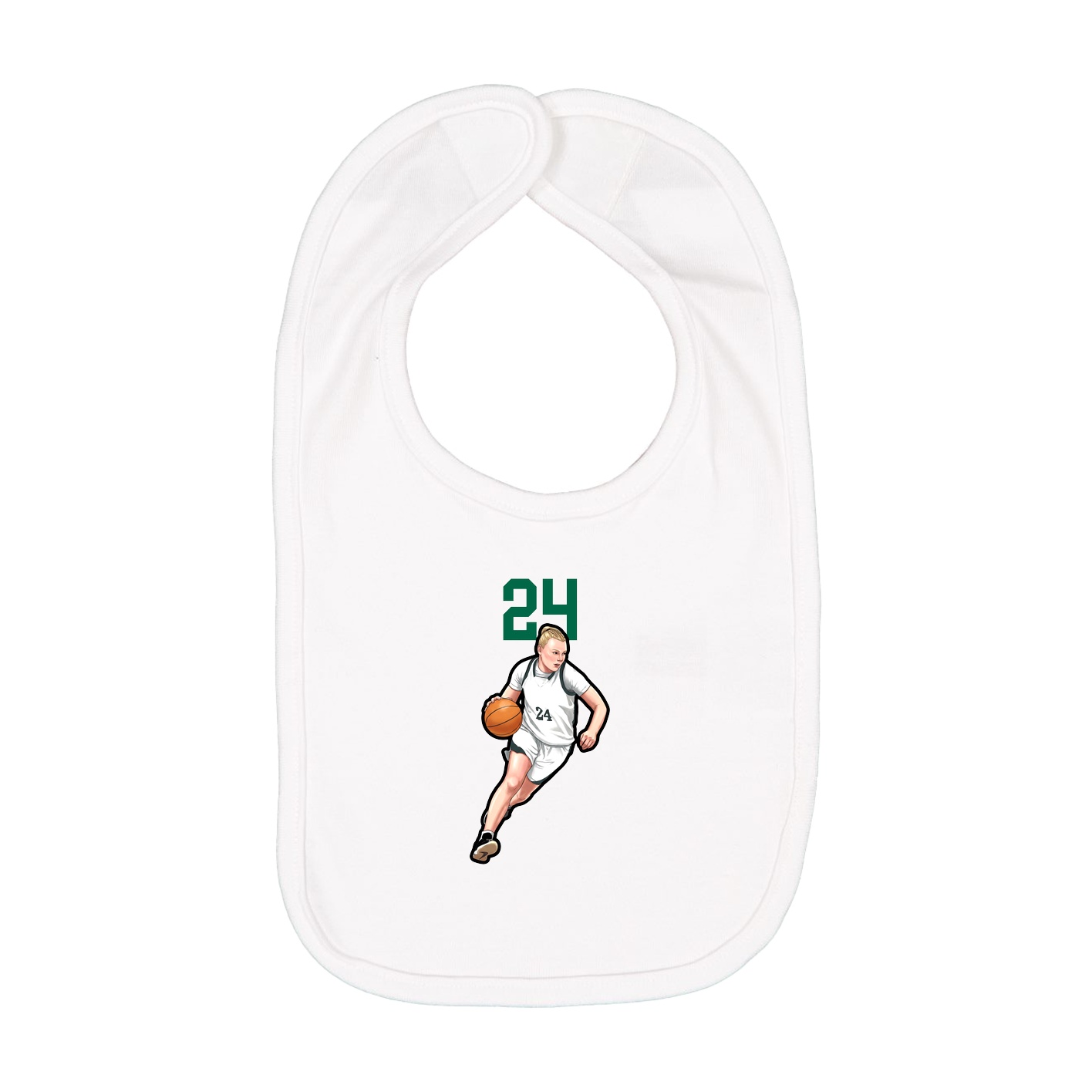 Infant Bib — Number Top in White