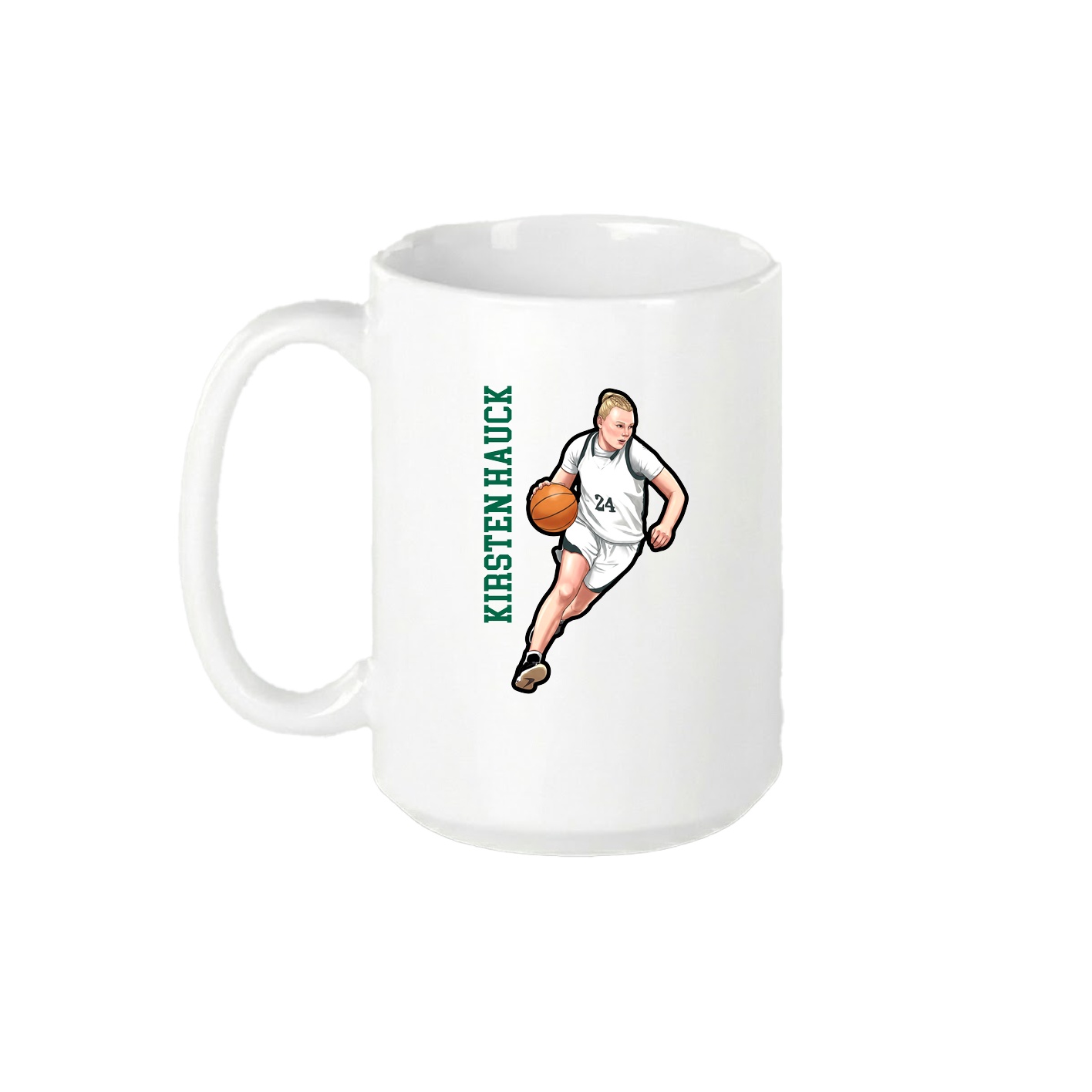 15oz Coffee Mug — Name Vertical in White