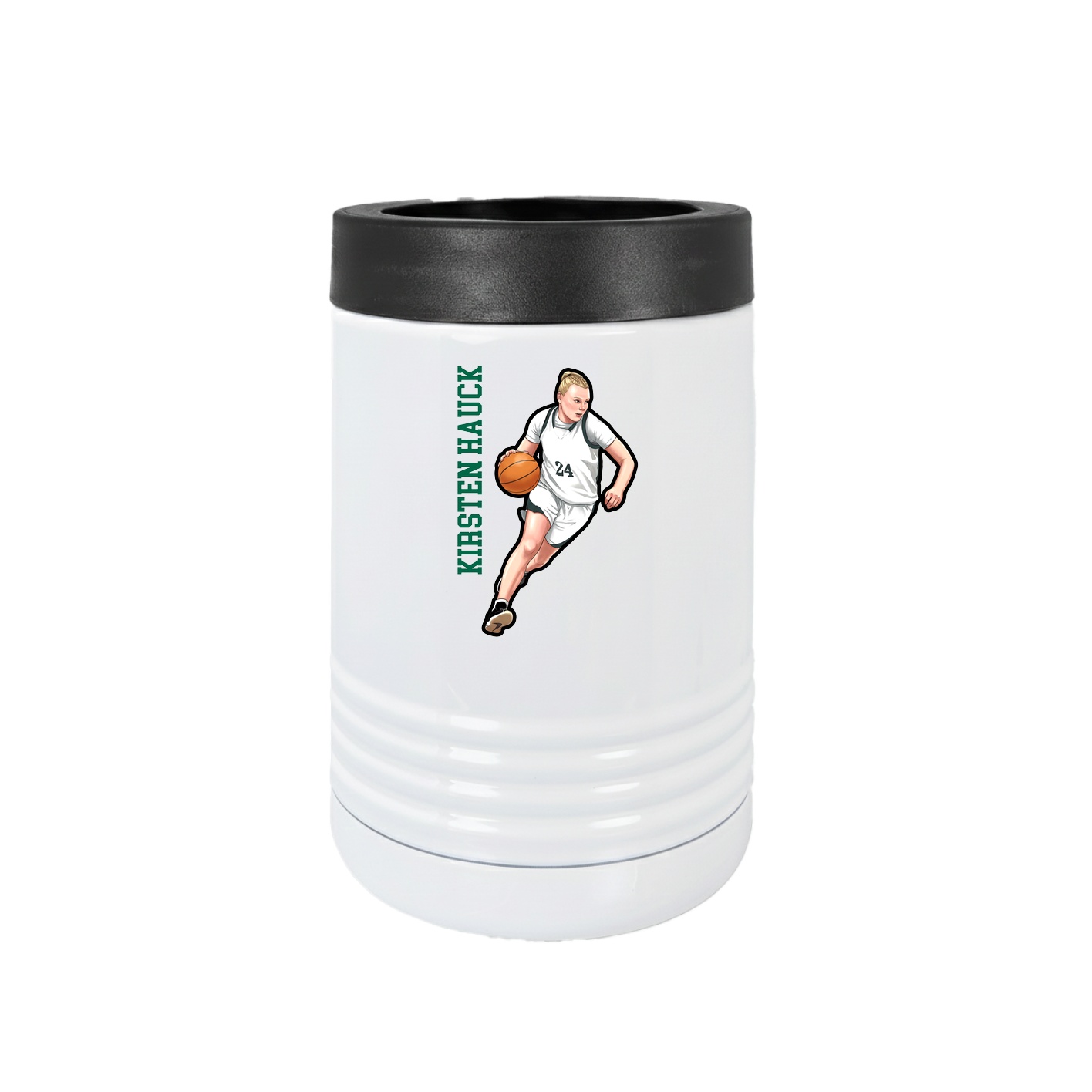Beverage Holder — Name Vertical in White