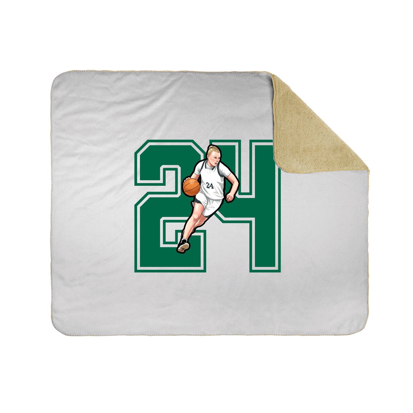 Throw Blanket — Number in White