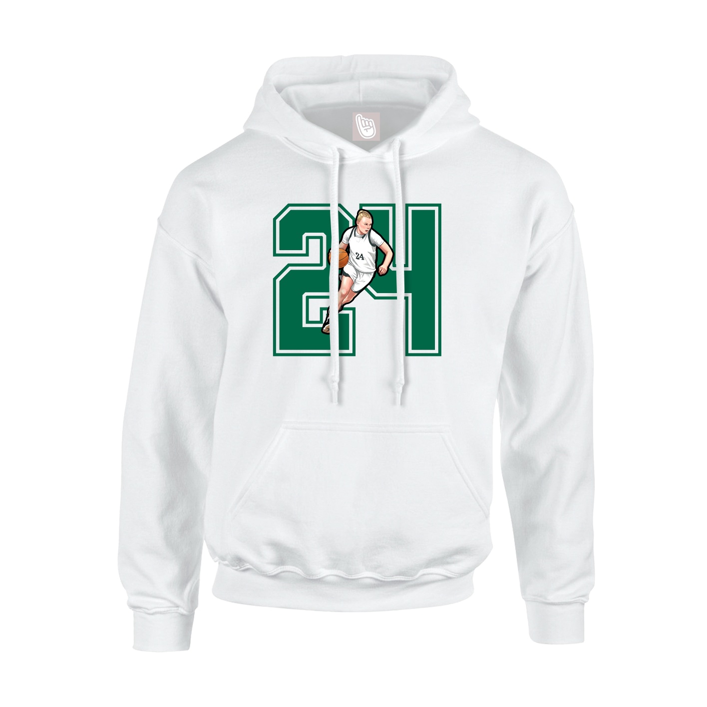 Youth Hoodie — Number in White