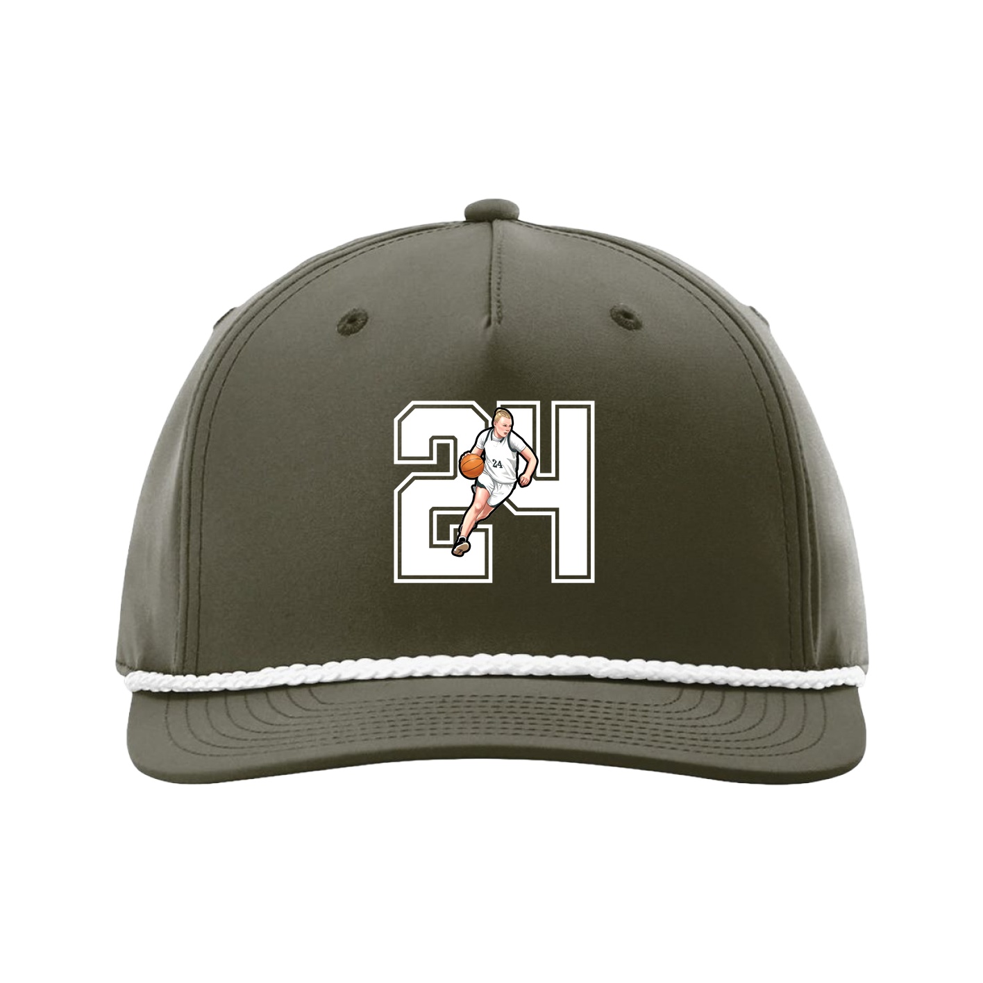 Five-Panel Classic Rope Cap — Number in Green
