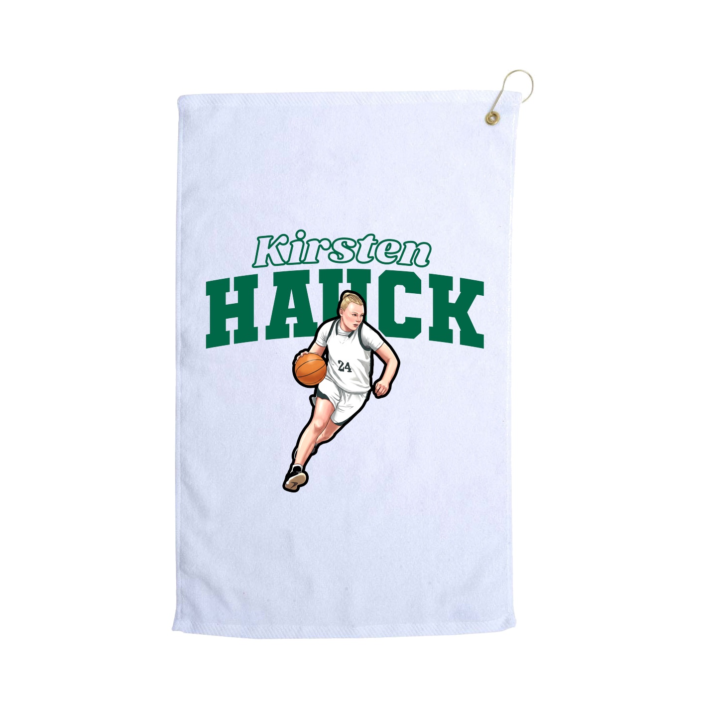 Golf Towel — Name Arch in White